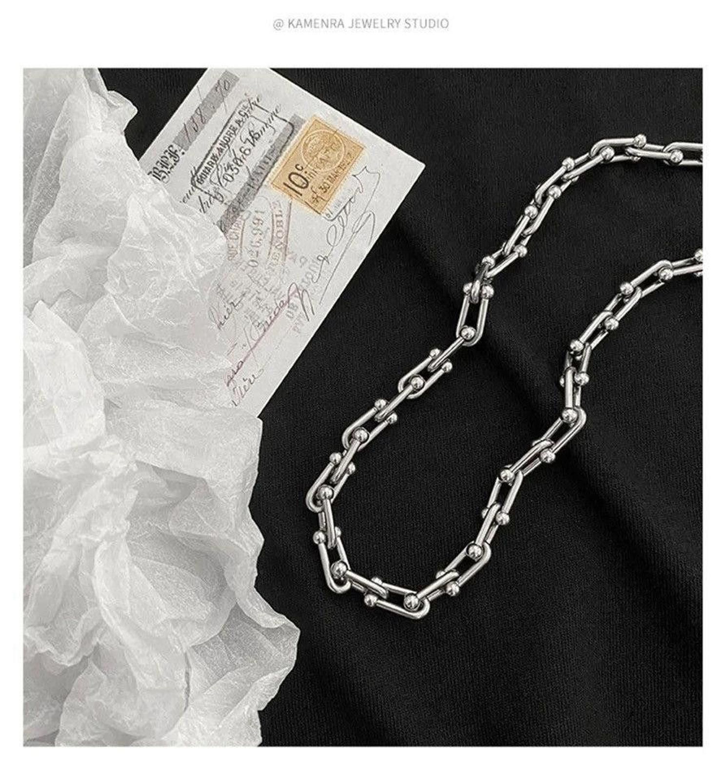 Jewelry 45 CM Horseshoe Buckle U-shaped Choker Chain Necklace Size ONE SIZE - 2 Thumbnail