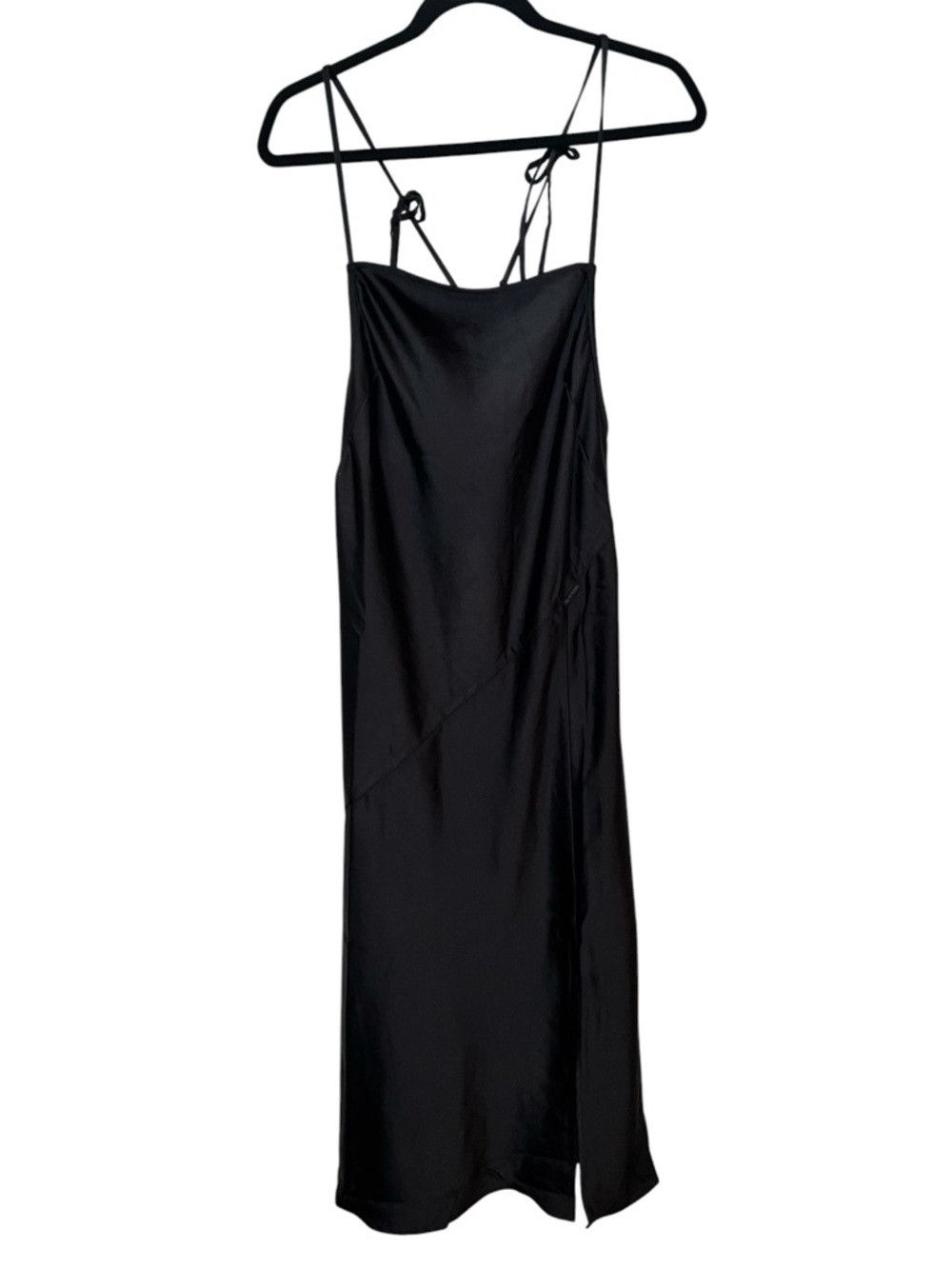 G-Star G-Star RAW Black Satin Slip Dress Midi Slit Adjustable Stra Size S / US 4 / IT 40 - 3 Thumbnail