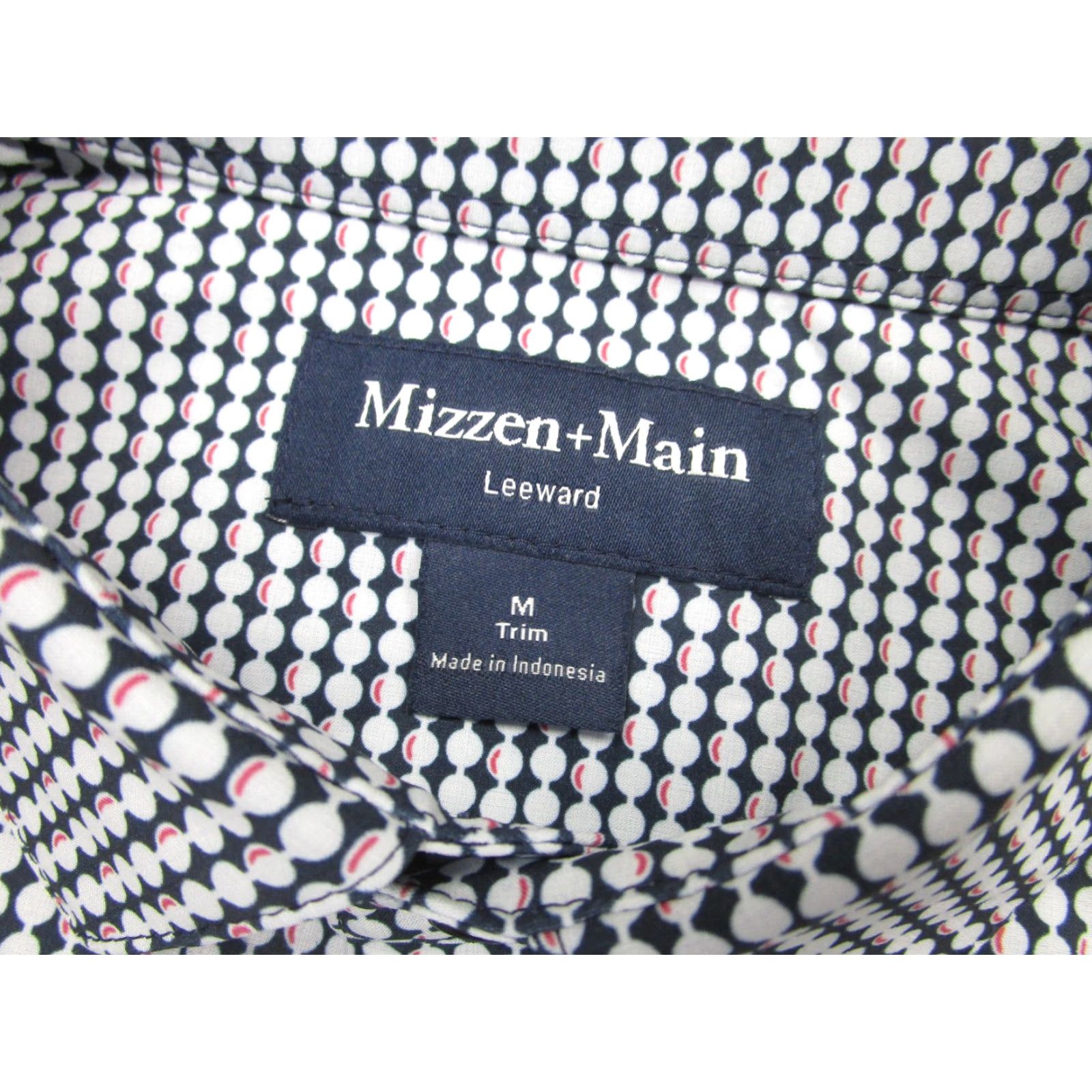 Mizzen+Main Mizzen+Main Leeward Shirt Mens M Blue Dot Trim Fit Short Sleeve Dress Shirt Size US M / EU 48-50 / 2 - 4 Thumbnail