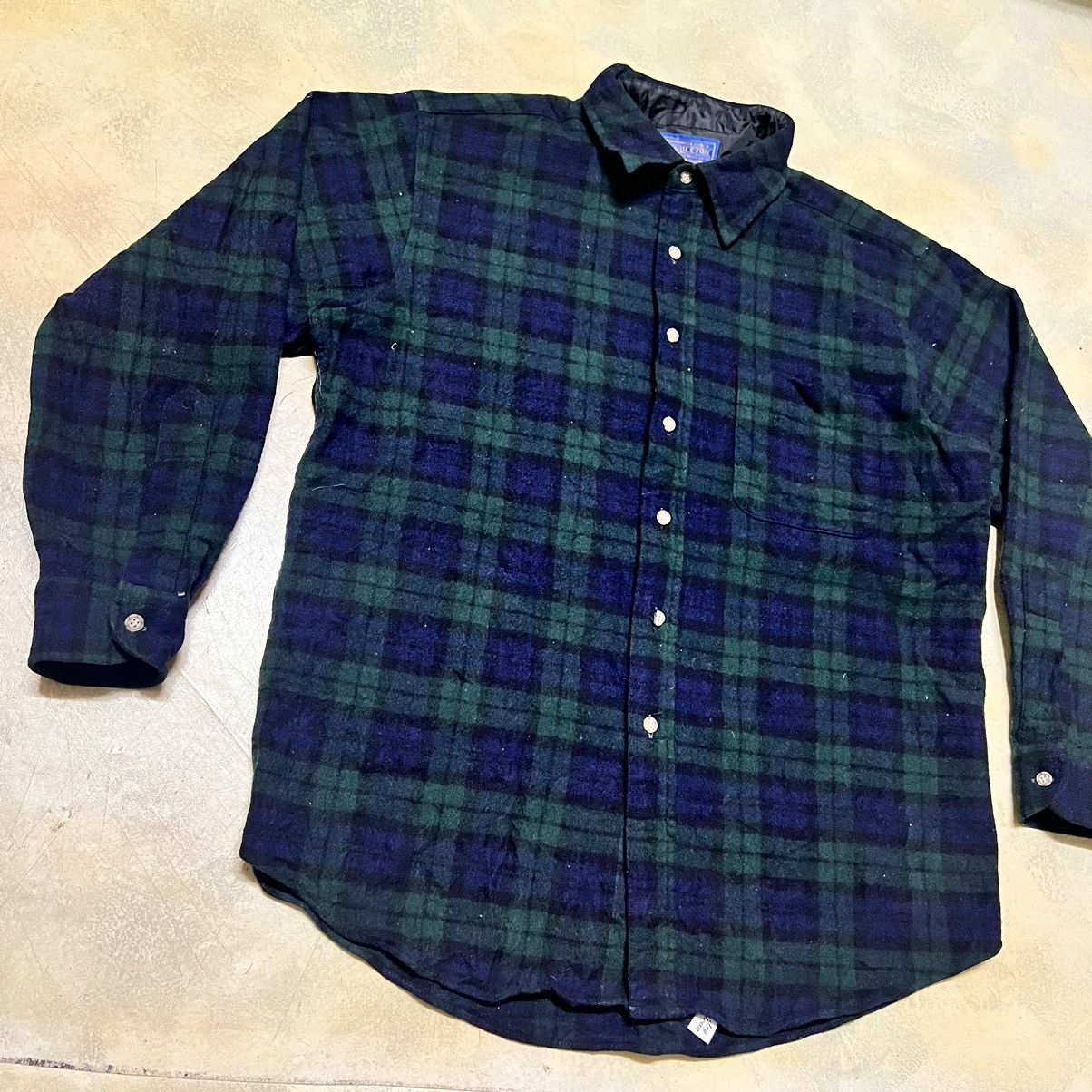 Flannel × Pendleton Pendleton Flannel Green Button Up Shirt Wool Size US L / EU 52-54 / 3 - 4 Thumbnail
