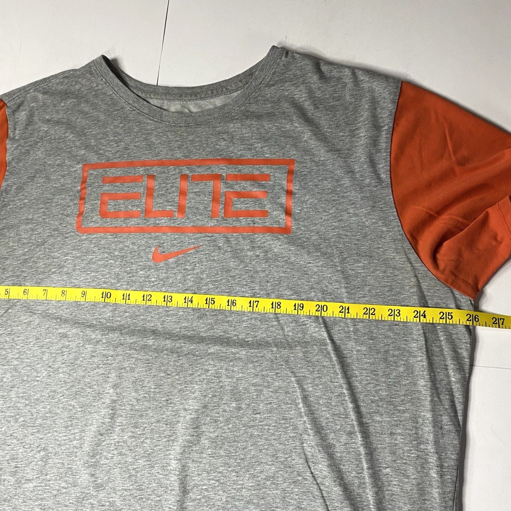 Nike VINTAGE Nike Elite Dri-Fit T-Shirt Tee Men’s Gray Orange Short Sleeve XXL TTG EEG Size US XXL / EU 58 / 5 - 5 Thumbnail