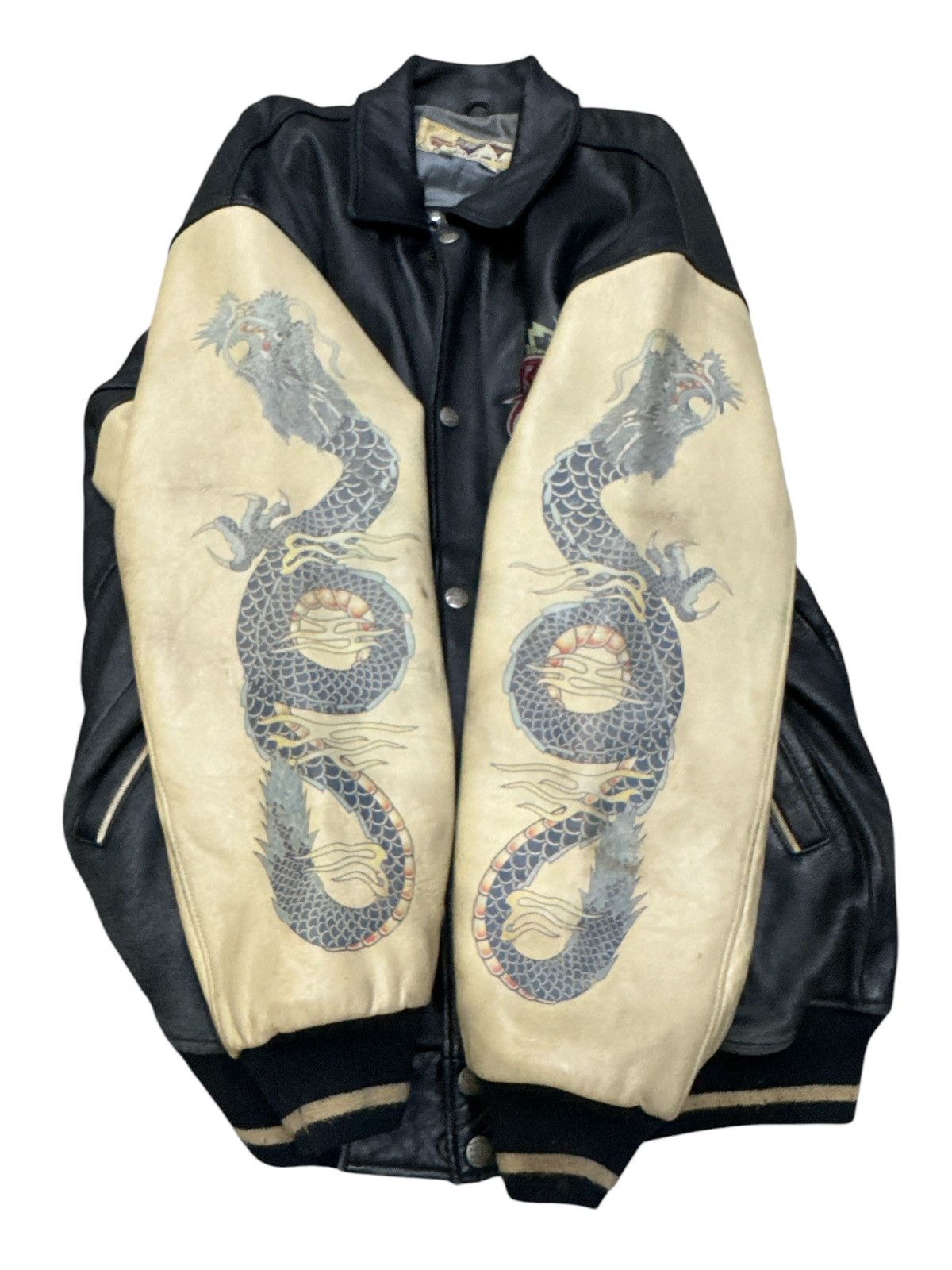 Avirex VINTAGE AVIREX USA VARSITY DRAGON LEATHER JACKET Size US XXL / EU 58 / 5 - 4 Thumbnail