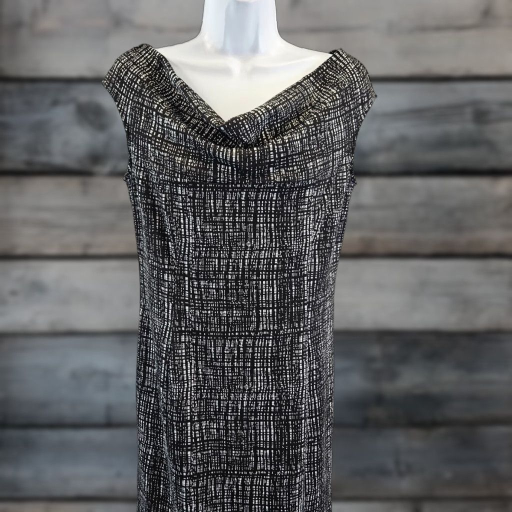 Ann Taylor Ann Taylor Womens Dress Sleeveless Black Draped Neck Size 2 Sheath Short Polyester Blend Womens B. Size XS / US 0-2 / IT 36-38 - 1 Thumbnail