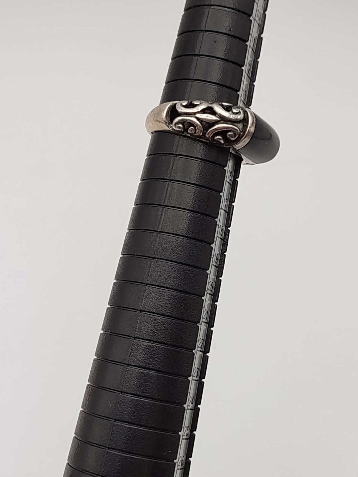 Fashion Victim Sterling Silver Black Onyx Ring Size 6.5 Vtg Bali Style 925 Size ONE SIZE - 4 Thumbnail