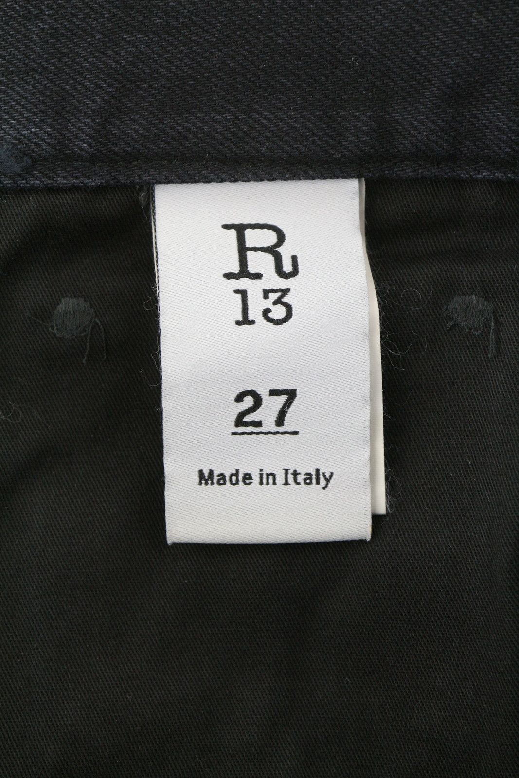 R13 SLIM BF 27 Onyx Black Ankle Cropped Zip Fly Denim 85807 Size 27" / US 4 / IT 40 - 7 Thumbnail