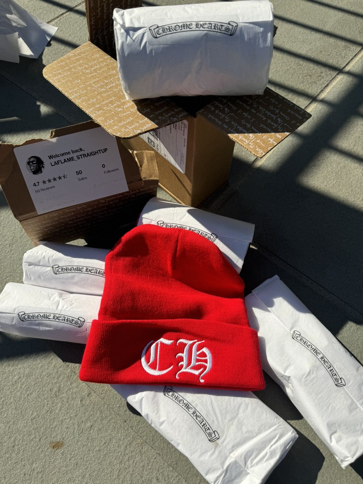 Chrome Hearts Chrome Hearts Red CH Beanie 🔴 Red BN 🔴 Size ONE SIZE - 20 Thumbnail