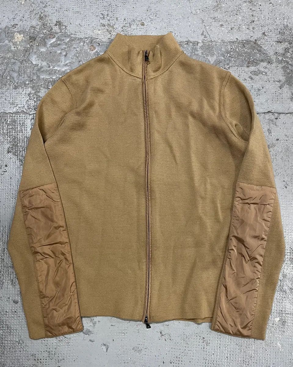 Prada SS1999 Prada Beige Wool Elbow Patch Zip-Up Sweater Size US L / EU 52-54 / 3 - 1 Thumbnail