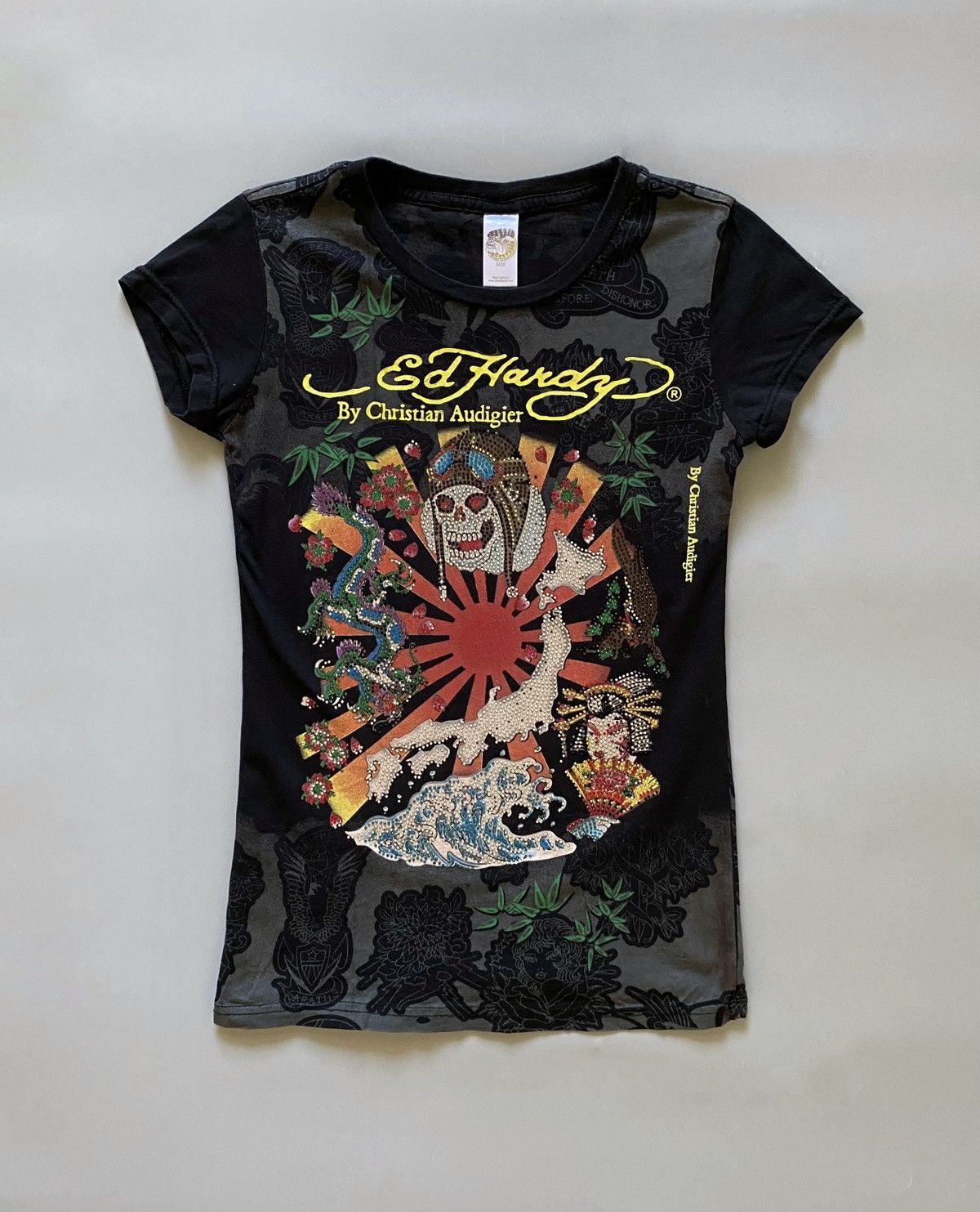 Ed Hardy Vintage Ed Hardy By Christian Audigier Overprint T-Shirt Size S / US 4 / IT 40 - 3 Thumbnail