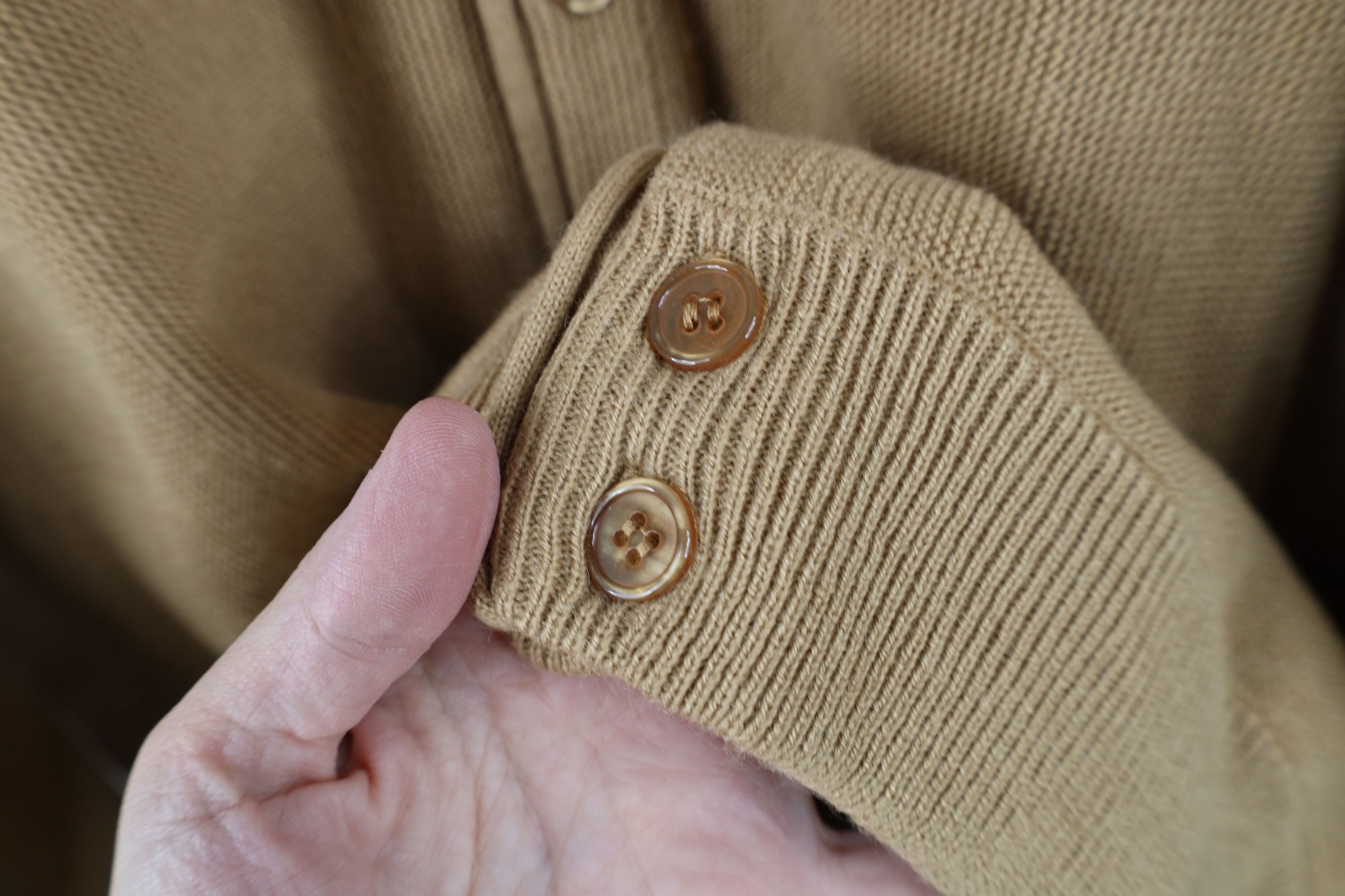 Vintage Vintage 90s Streetwear Kurt Cobain Cardigan Sweater Khaki Size US XXL / EU 58 / 5 - 4 Thumbnail