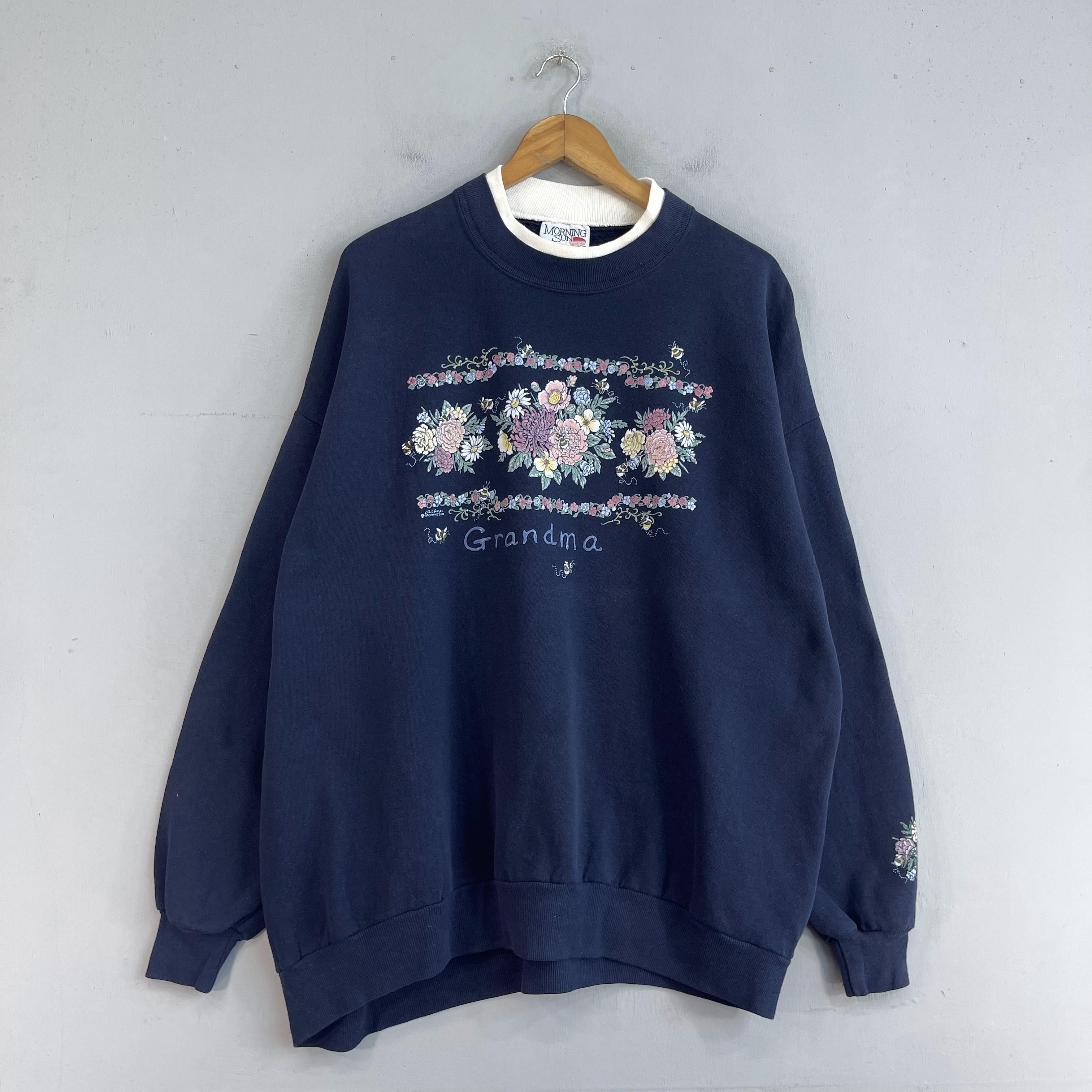 Vintage Vintage GRANDMA Spellout Floral Garden Sweatshirt Size US XXL / EU 58 / 5 - 3 Thumbnail