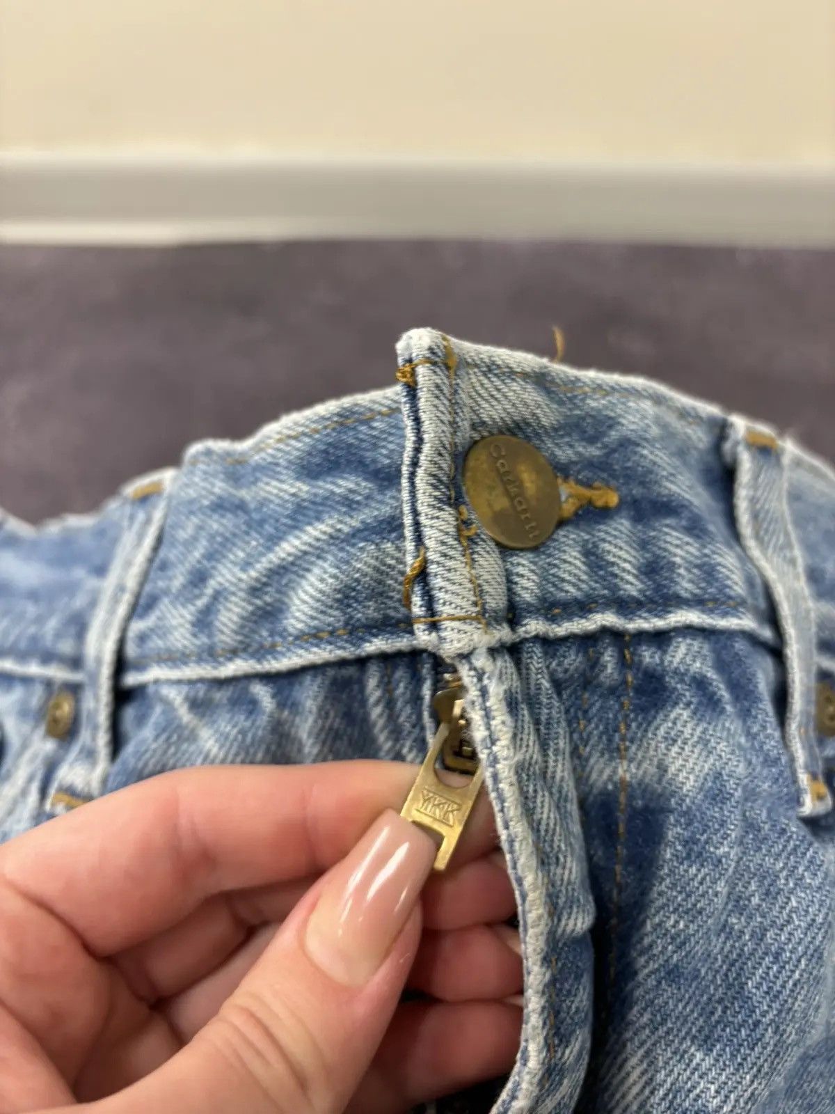 Carhartt × Vintage Vintage Carhartt Faded Blue Denim Work Hype Baggy Jeans Size US 34 / EU 50 - 11 Thumbnail