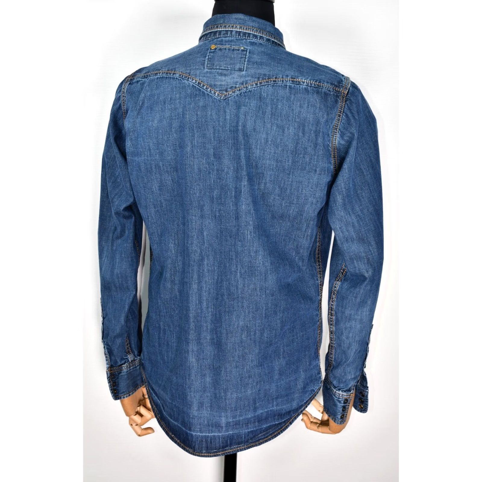 Diesel Diesel Shirt Denim Long Sleeve Slim Fit Snap Pockets Men XL Blue - 100% Cotton, Classic Fit, Button-Up, Casual/Party/Cocktail Size US XL / EU 56 / 4 - 4 Thumbnail