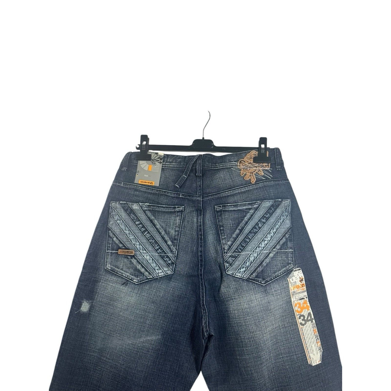 Akademiks Vintage Akademiks Jeans Mens Black Denim Baggy Wide Leg Hip Size US 34 / EU 50 - 4 Thumbnail