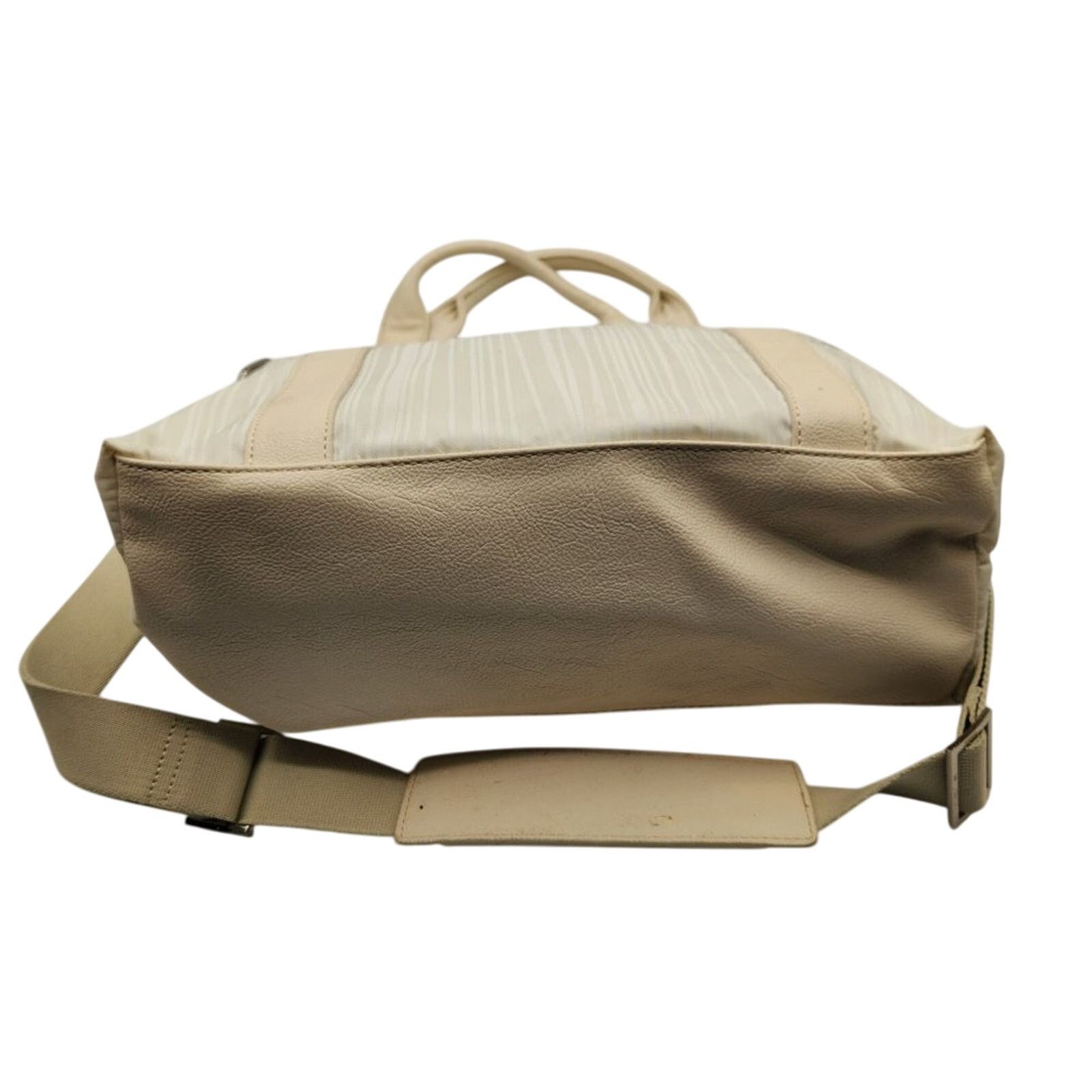 Cerruti 1881 Cerruti 1881 White Striped Fabric and Leather Shoulder Bag Size ONE SIZE - 3 Thumbnail