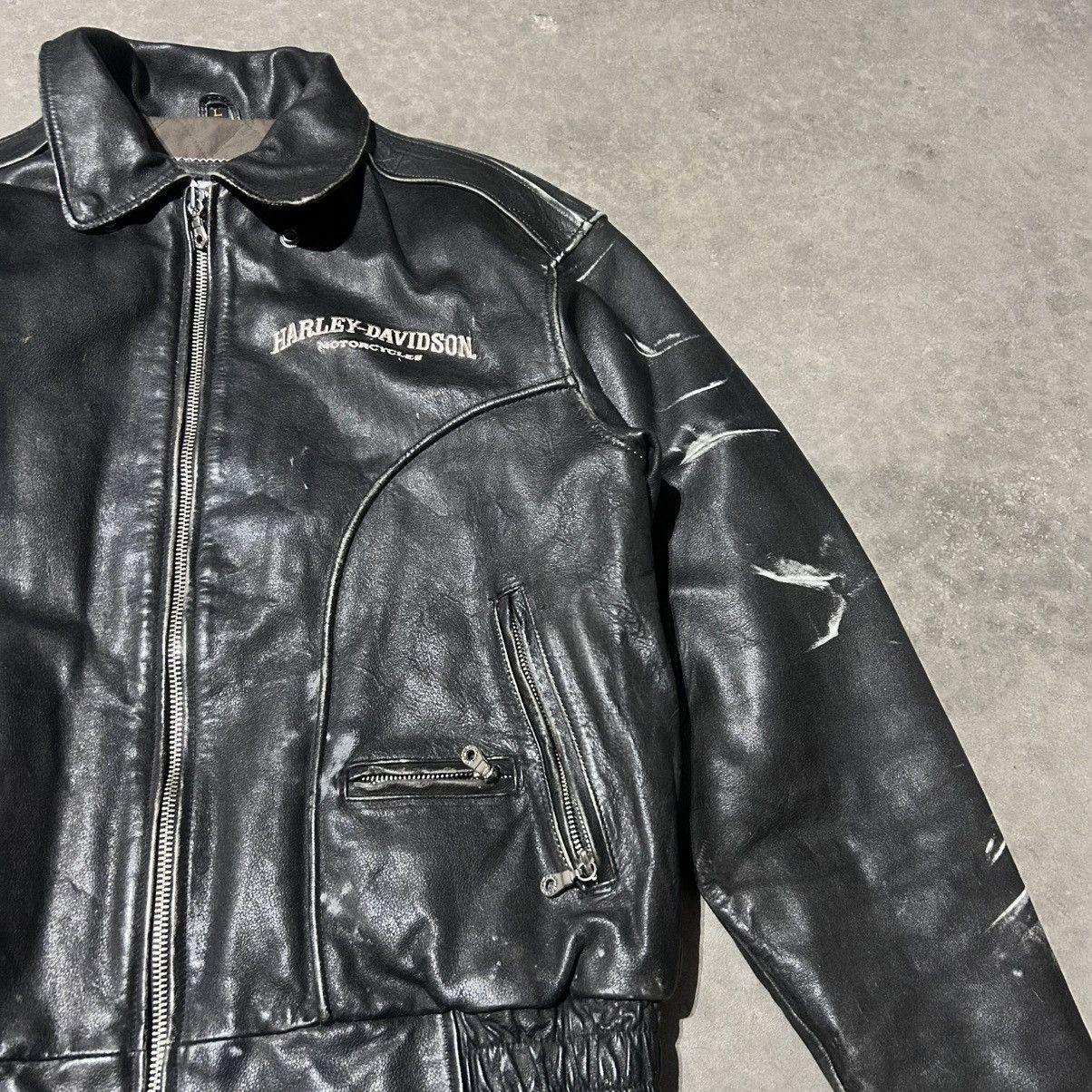 Harley Davidson Vintage harley davidson leather zip up jacket Size US L / EU 52-54 / 3 - 5 Thumbnail