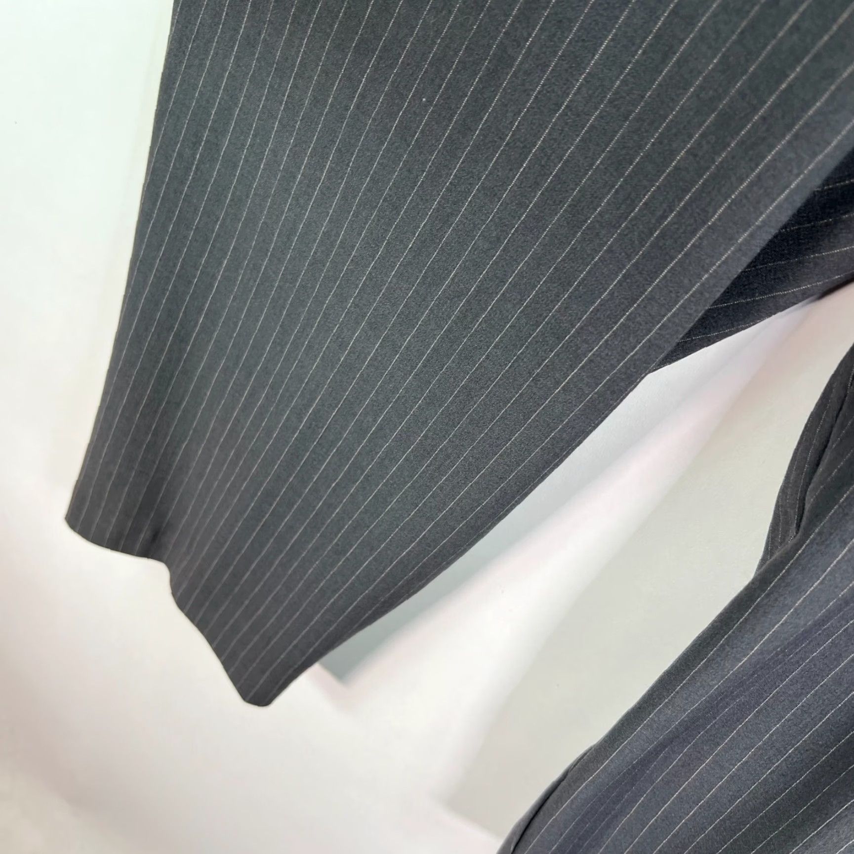 Vintage Larry Levine Gray Striped Stretch Dress Pants Womens Size 14W 34X27 NWOT Size 36" / US 14 / IT 50 - 4 Thumbnail
