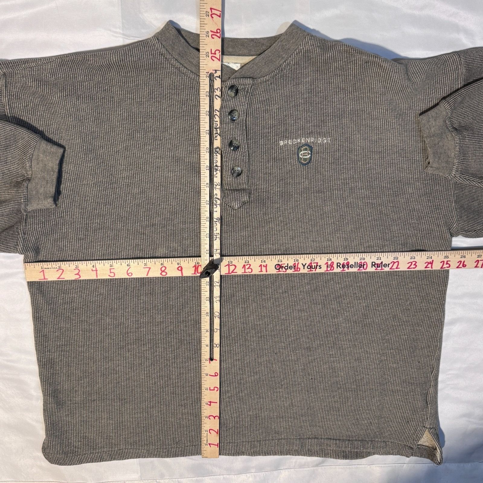 Other Vintage Breckenridge Henley Striped Sweatshirt Large Gray Gr Size US L / EU 52-54 / 3 - 5 Thumbnail