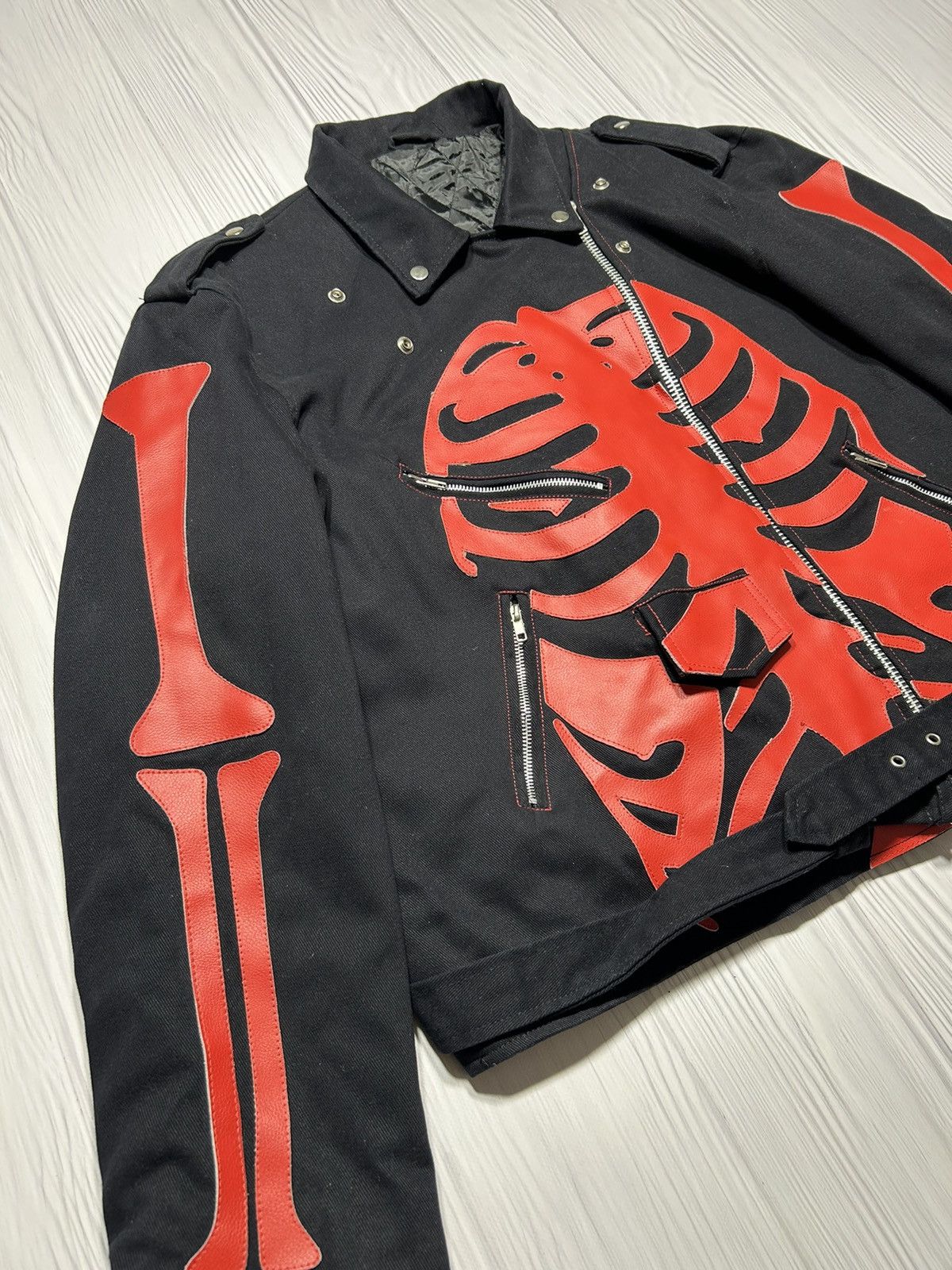 Hype Leather Bones Skeleton Jacket