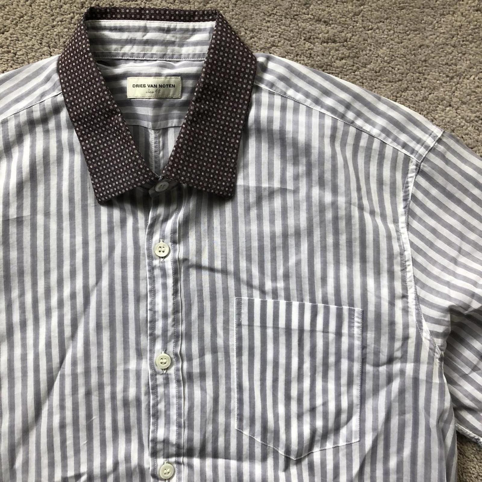 Dries Van Noten Dries Van Noten Striped Short Sleeve Button Up Shirt Size US M / EU 48-50 / 2 - 2 Thumbnail