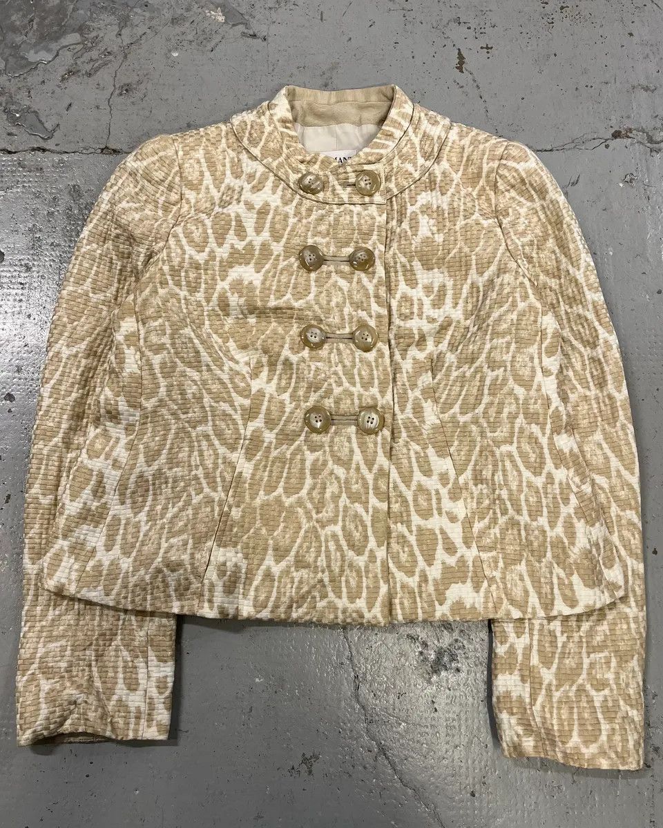 Armani SS2008 Armani Beige Leopard Buttoned White Jacket Size S / US 4 / IT 40 - 4 Thumbnail