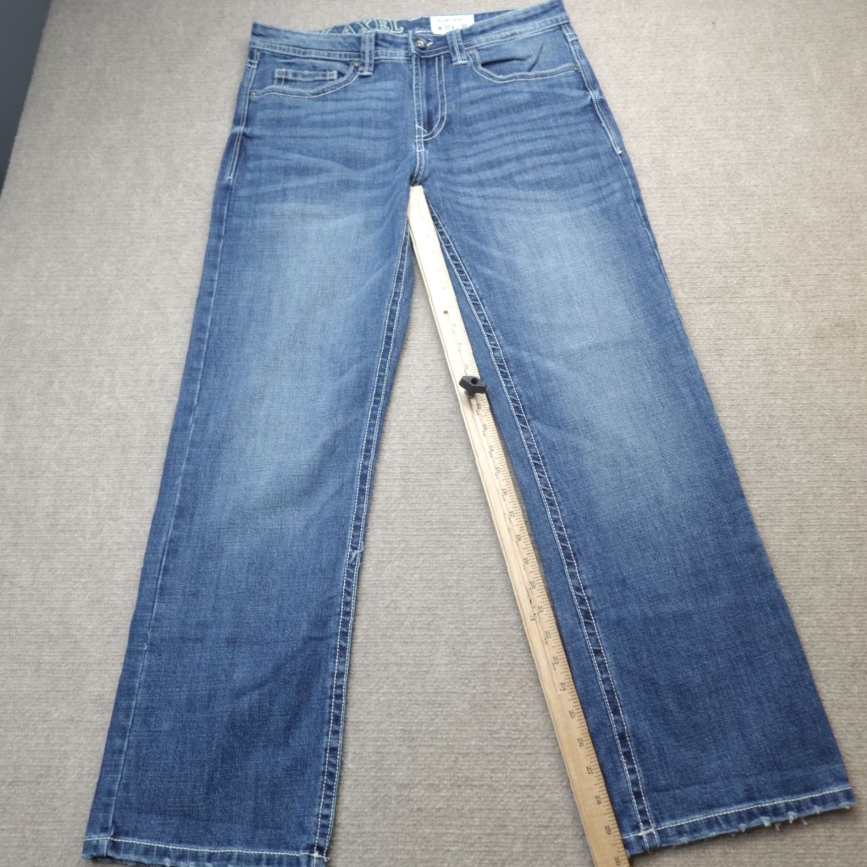 Vintage Axel Jeans Slim Bootcut 32 x 30 Blue Denim Cotton Blend Mens Pants Regular Inseam 30 Size US 32 / EU 48 - 2 Thumbnail