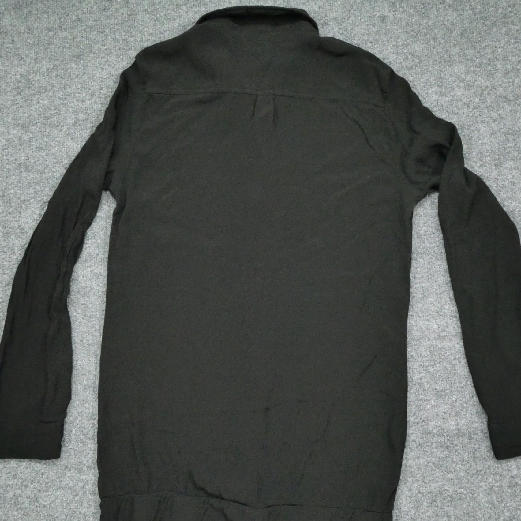 MONROW VINTAGE Monrow Jumpsuit Womens Medium Black Long Sleeve Button Down Crepe Romper Size M / US 6-8 / IT 42-44 - 7 Thumbnail