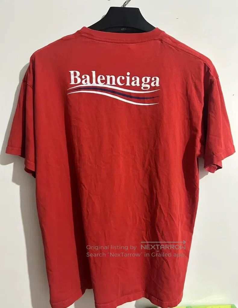 Balenciaga Balenciaga Red Coke Wave Short Sleeve T-Shirt Size US M / EU 48-50 / 2 - 2 Thumbnail
