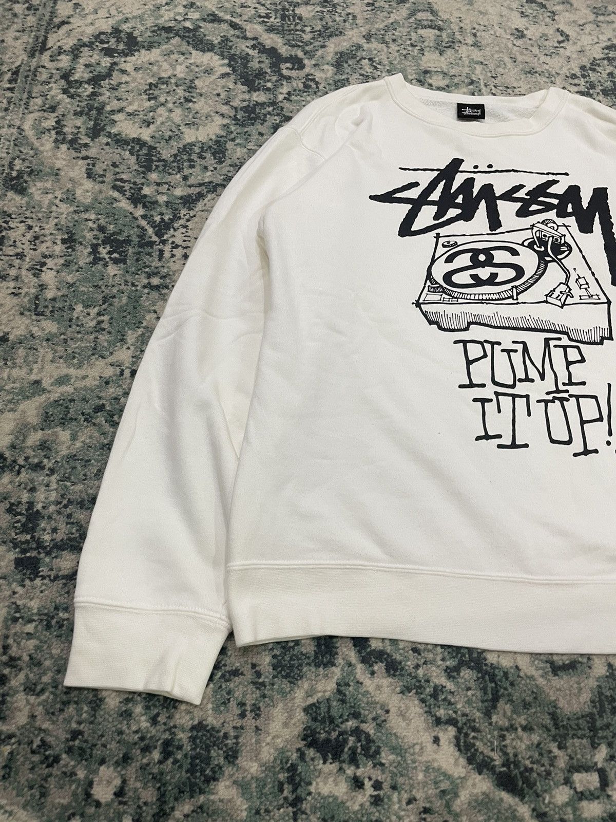 Stussy Stussy Pump It Up Crewneck White Medium Size US L / EU 52-54 / 3 - 7 Thumbnail