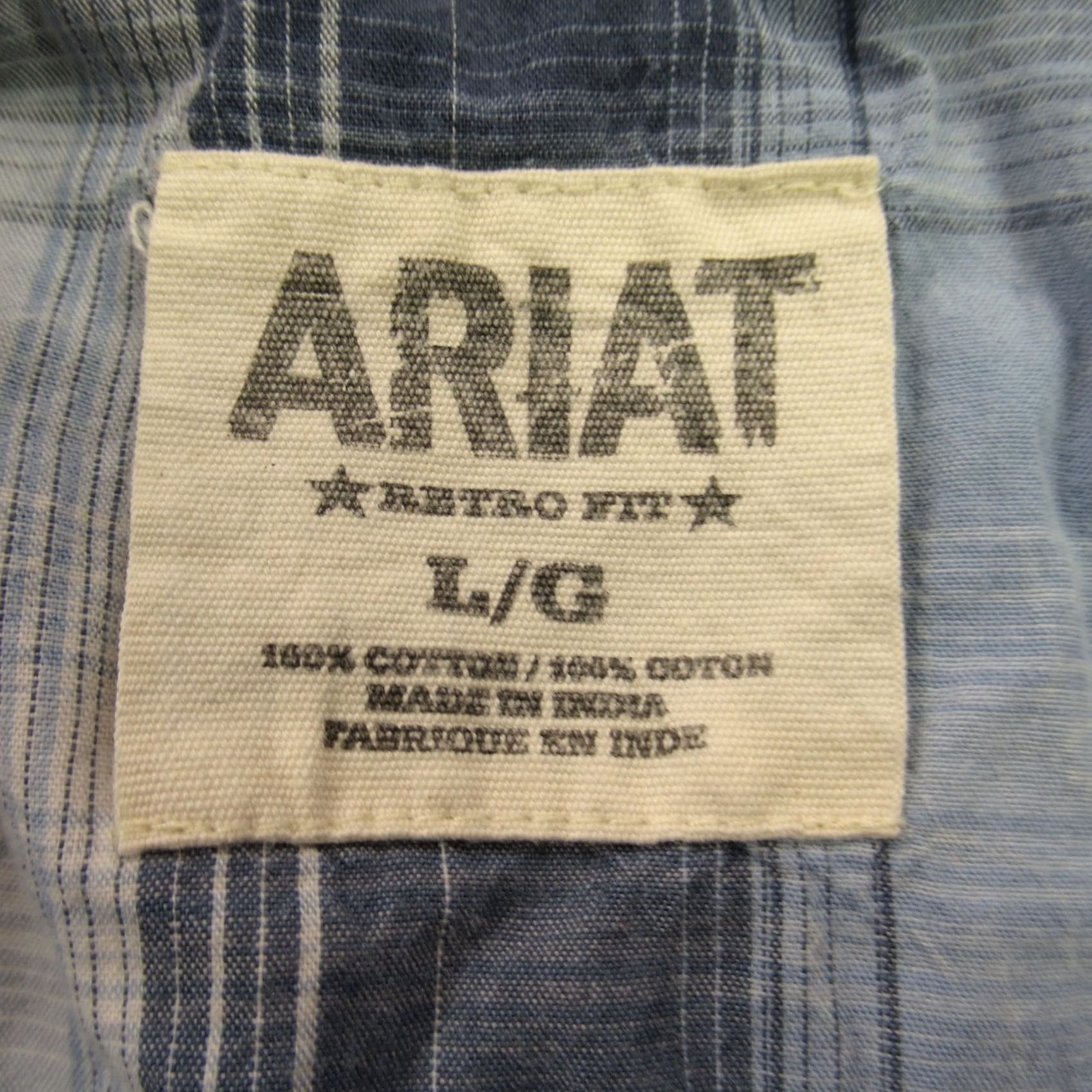 Ariat Ariat Shirt Mens Large Long Sleeve Button Front Plaid Pockets Blue Casual Size US L / EU 52-54 / 3 - 4 Thumbnail
