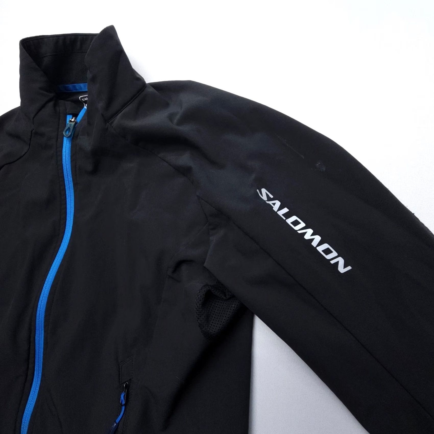 Salomon Salomon Windbreaker Jacket Womens Large Black Softshell Zip Full Zip Outdoor Style Logo Trail Windbreaker Female L Regular Active Size L / US 10 / IT 46 - 3 Thumbnail