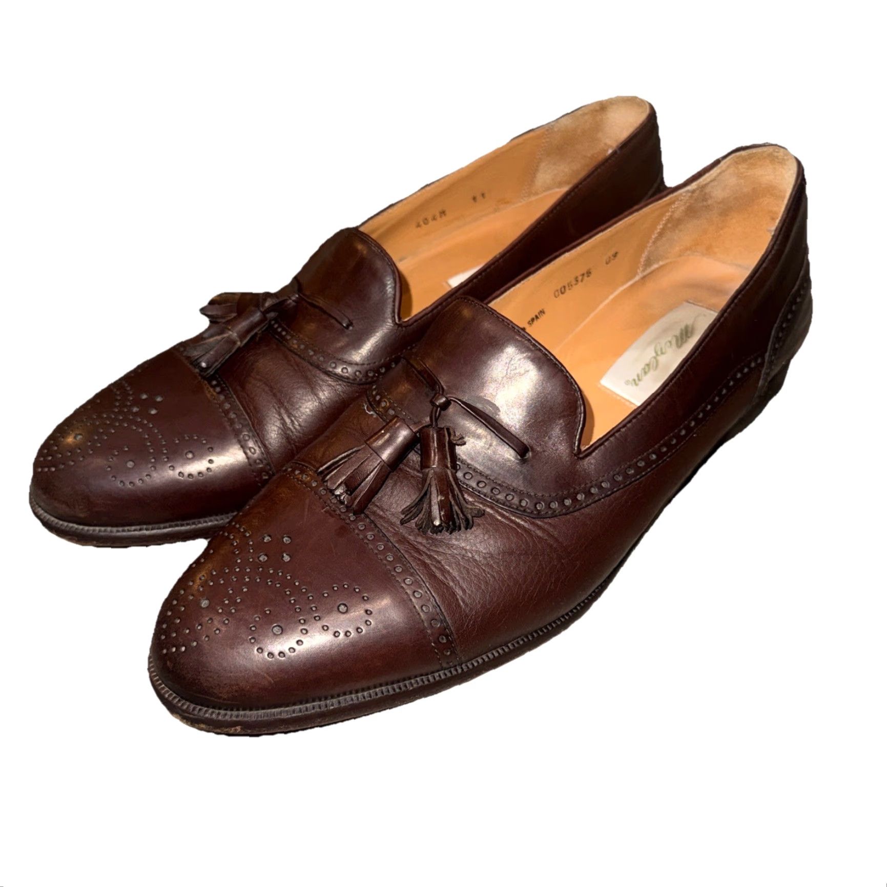 Mezlan Mezlan Havana Medallion Cap Toe Tassel Dress Shoes Mens 11 M Dark Brown Leather Loafer, Brown Size ONE SIZE - 4 Thumbnail