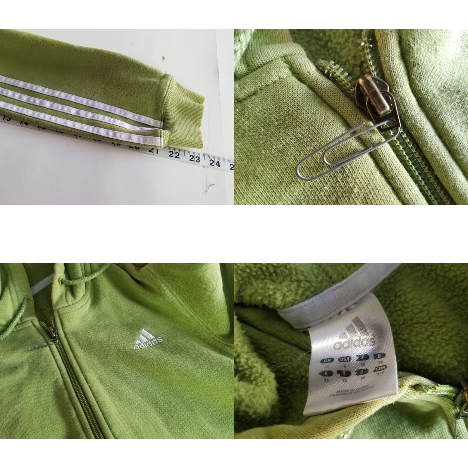 Adidas Adidas 2006 Green White Distressed Full Zip Hoody Jacket Size Small User: Adidas 2006 Green White Distressed Full Zip Hoody Jacket Size Small Size S / US 4 / IT 40 - 8 Thumbnail