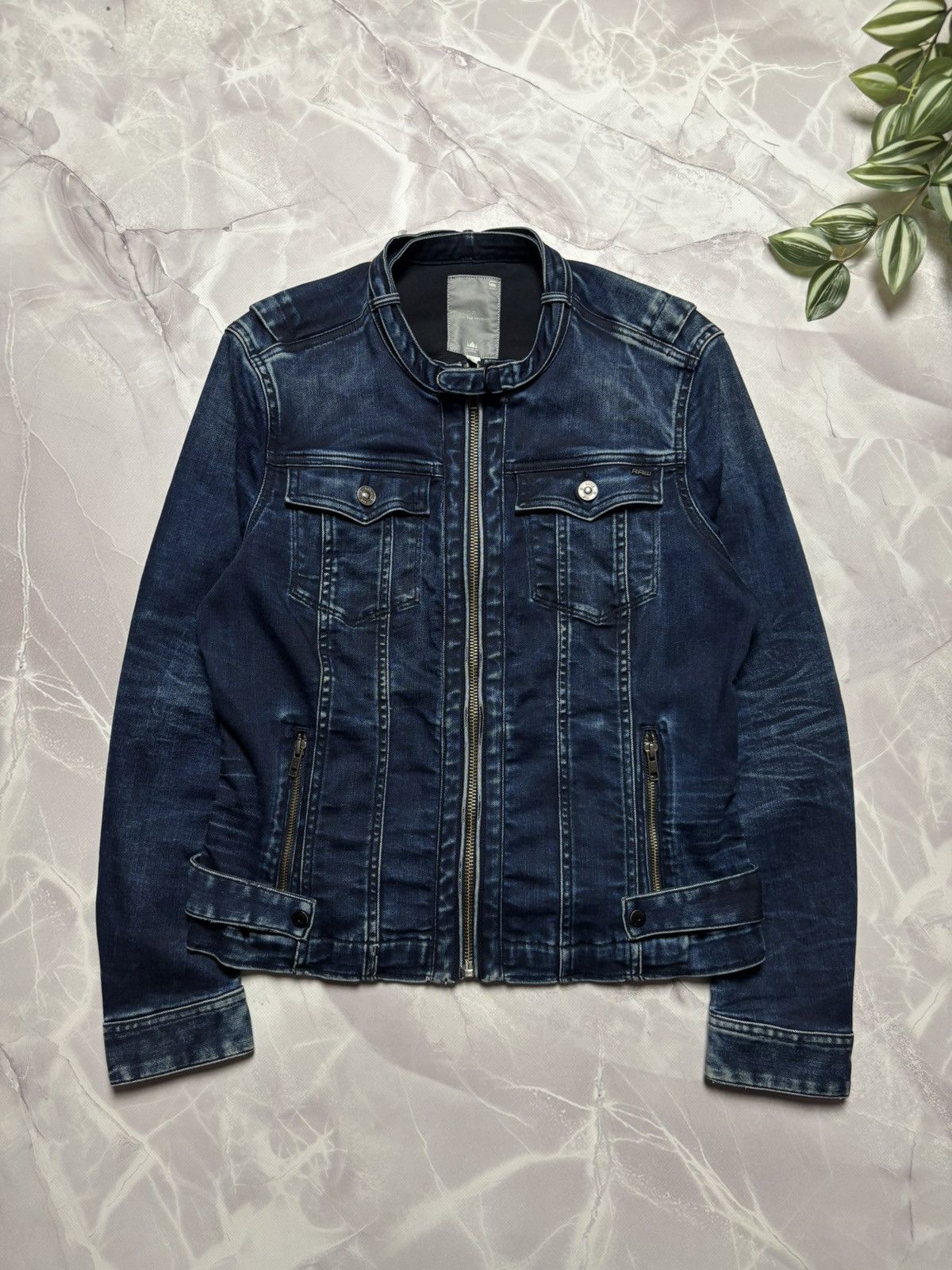G-Star G-Star RAW Tailor Chopper Denim Jacket Biker Faded Womens L Size L / US 10 / IT 46 - 3 Thumbnail