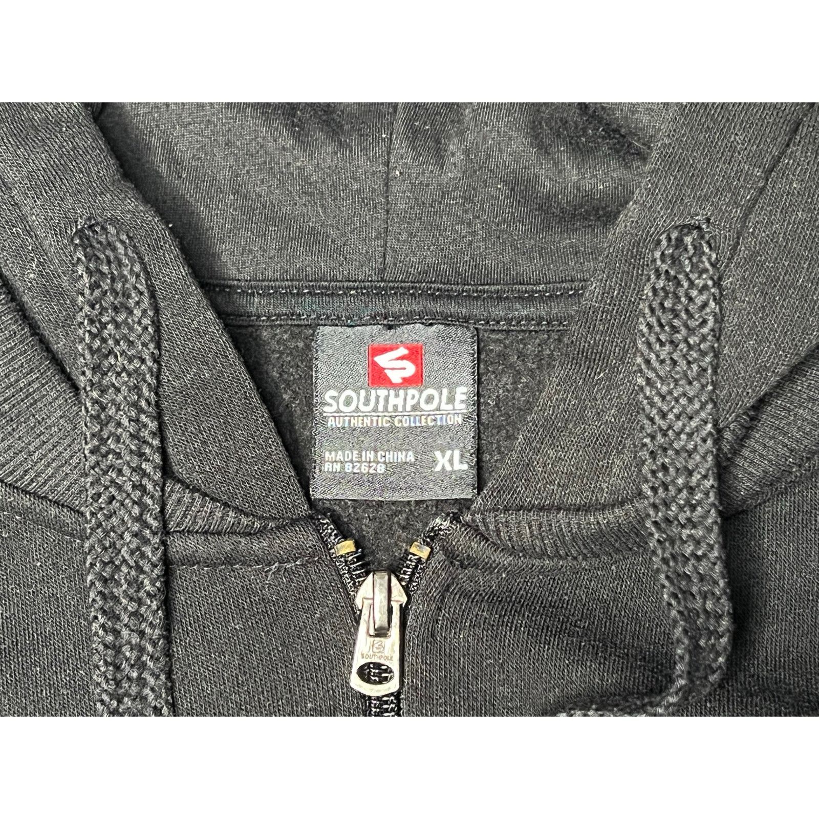 Southpole × Vintage Vintage Y2K Southpole Black Full Zip Hoodie Sweatshirt XL Size US XL / EU 56 / 4 - 3 Thumbnail