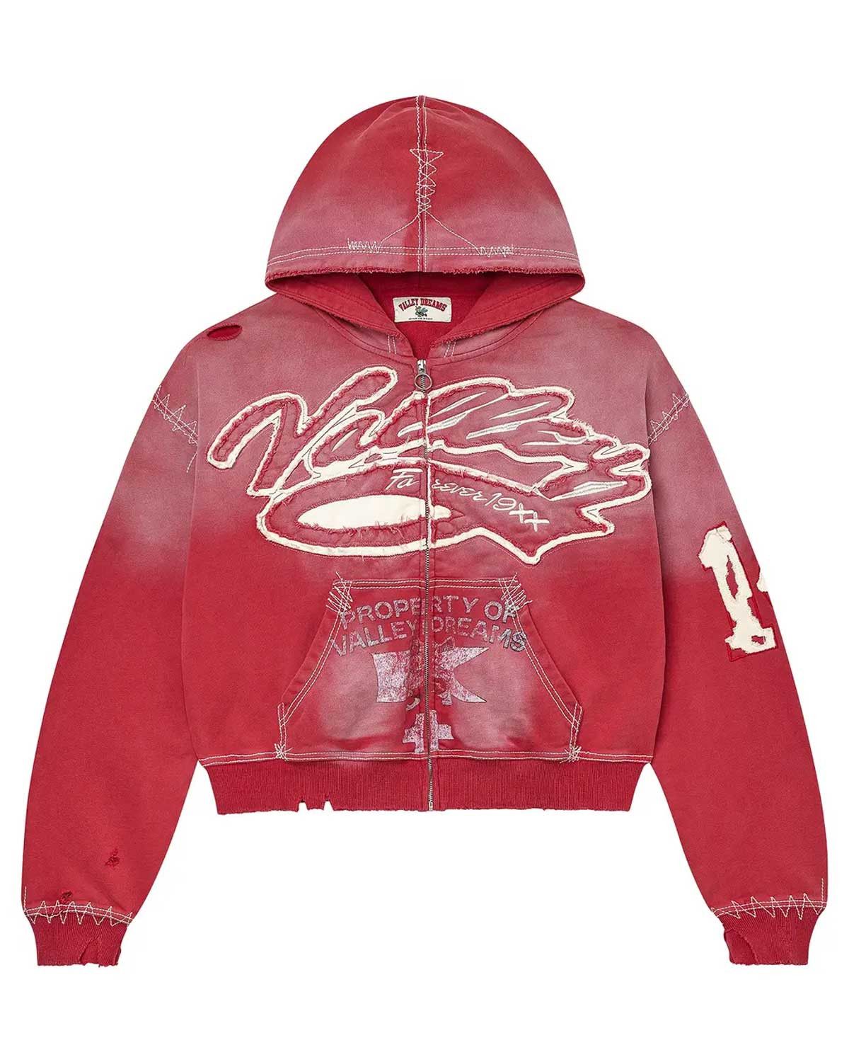Vale Forever Religion Zip Up Hoodie Red Size US XL / EU 56 / 4 - 1 Thumbnail