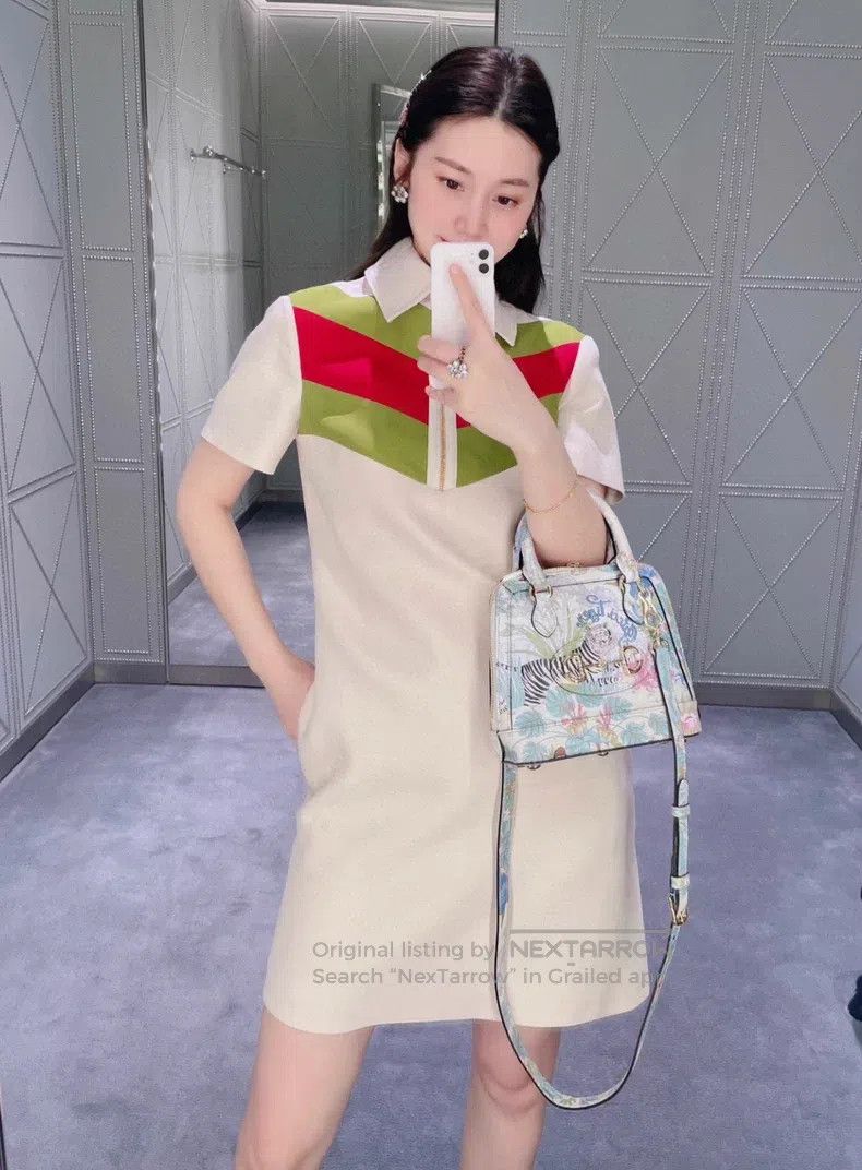 Gucci Gucci Short-sleeved dress with webbing polo collar Size XS / US 0-2 / IT 36-38 - 8 Thumbnail