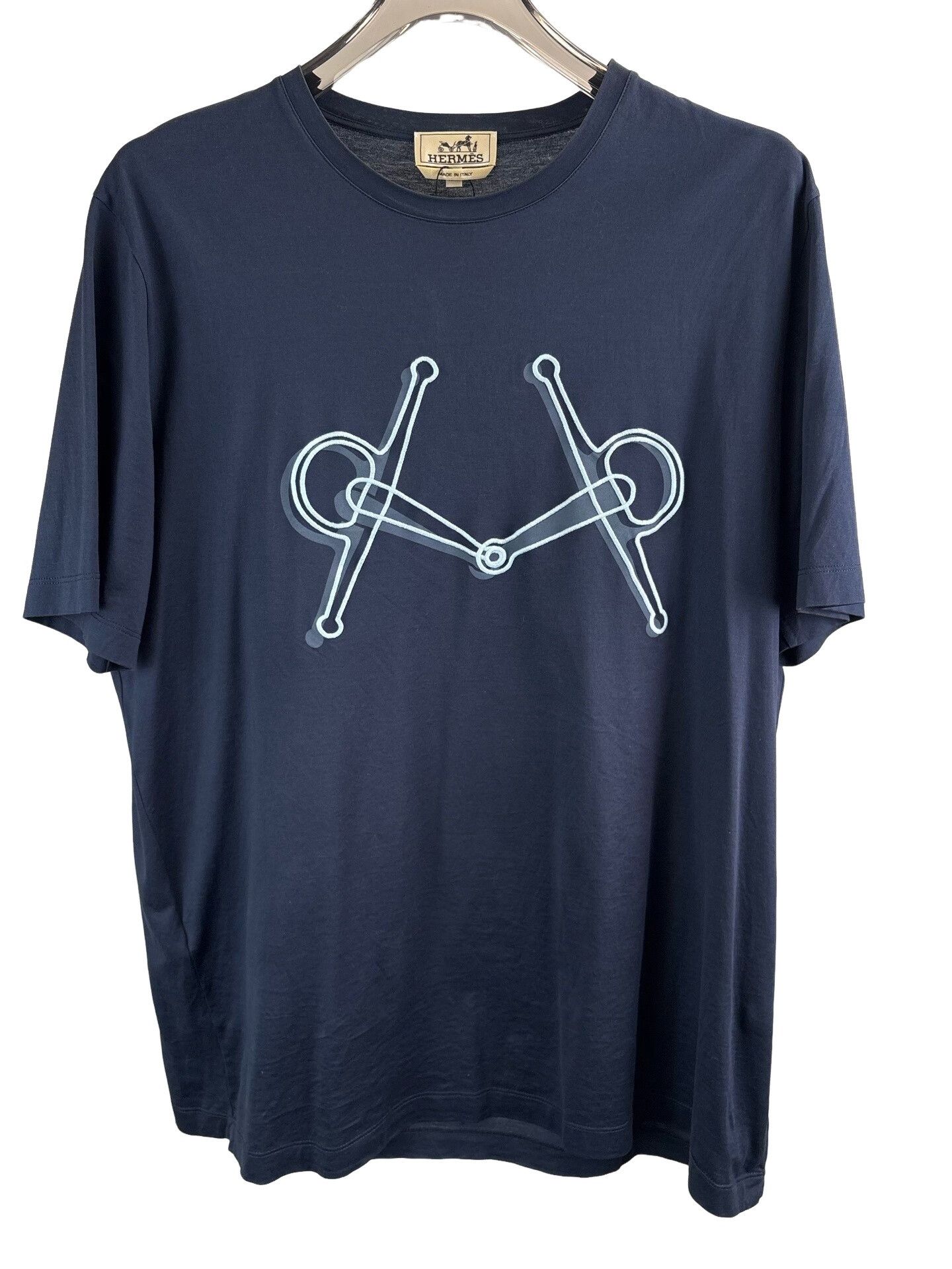 Hermes Hermes Embroidered Horsebit Graphic T-Shirt XXL Size US XXL / EU 58 / 5 - 1 Thumbnail
