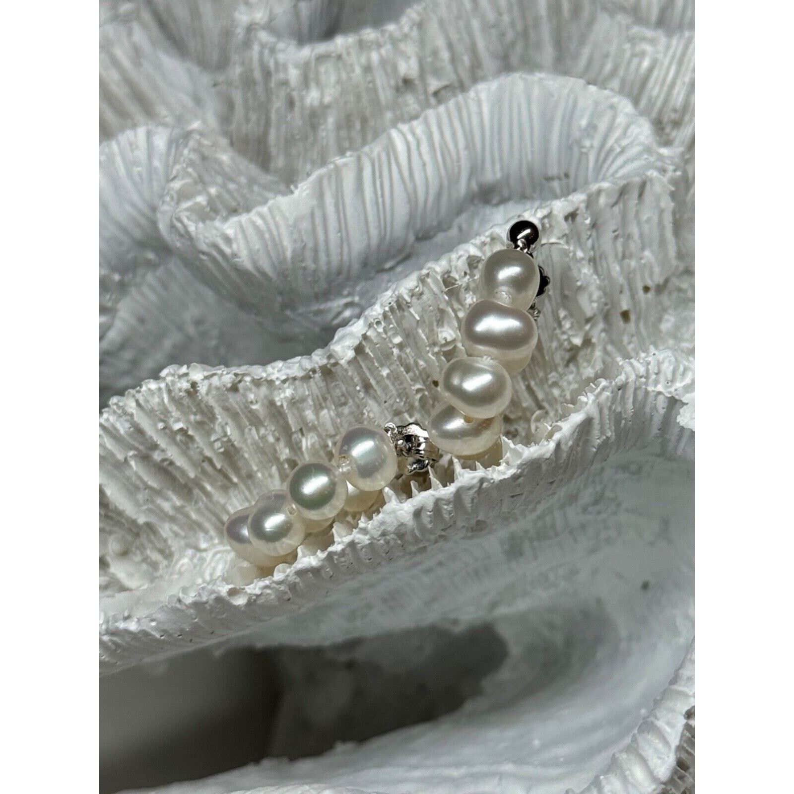 Jewelry 925 STERLING SILVER FRESH WATER PEARL EARRINGS LENGTH 0.8 In Size ONE SIZE - 9 Thumbnail