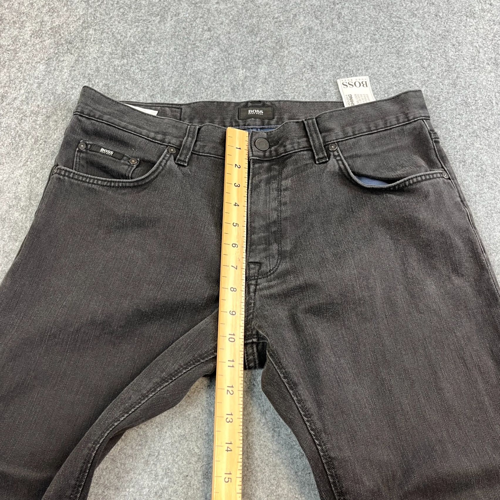 Hugo Boss HUGO BOSS Jeans Maine 1 Regular 34 Dark Wash Black Faded Stretch Denim 5-Pocket Men Mens Tapered Waist 34 Inside Leg 32 Vintage No Size US 34 / EU 50 - 5 Thumbnail