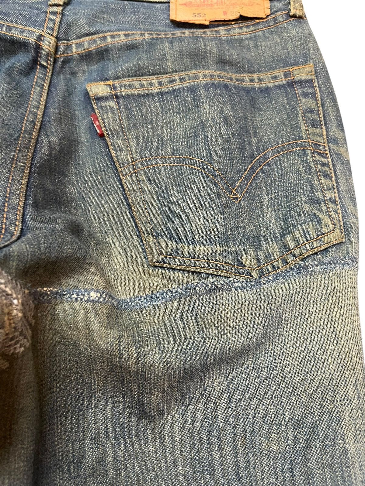 Levi's Vintage Clothing Vintage Levi’s 552 Mossy Green Reconstructed Denim Size US 29 - 8 Thumbnail