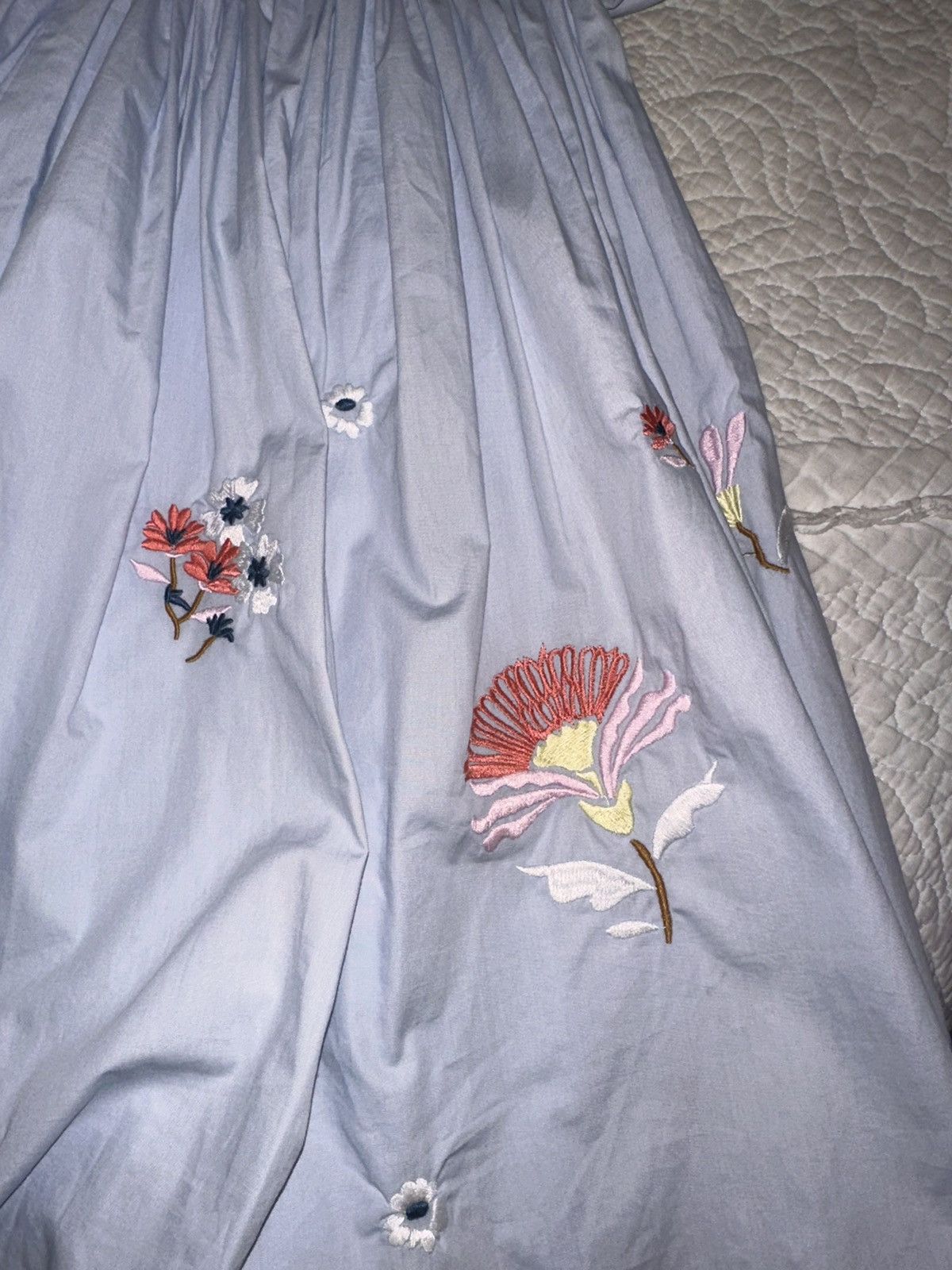 Other Light Blue Flowery Mini Dress Size M / US 6-8 / IT 42-44 - 4 Thumbnail