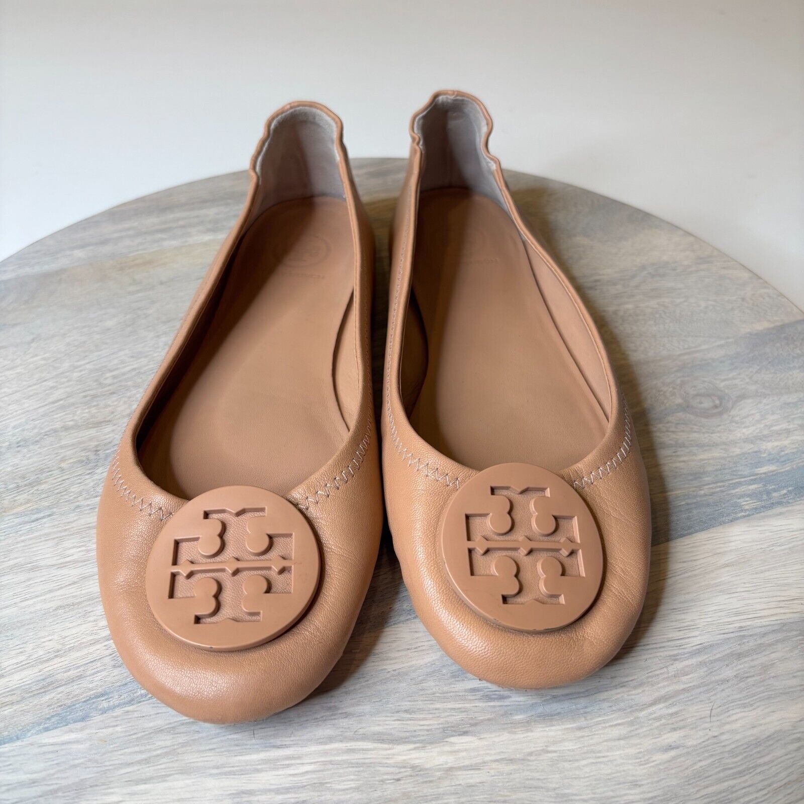 Tory Burch Tory Burch Women's Minnie Travel Tan Leather US Size 7.5 Size US 7.5 / IT 37.5 - 2 Thumbnail