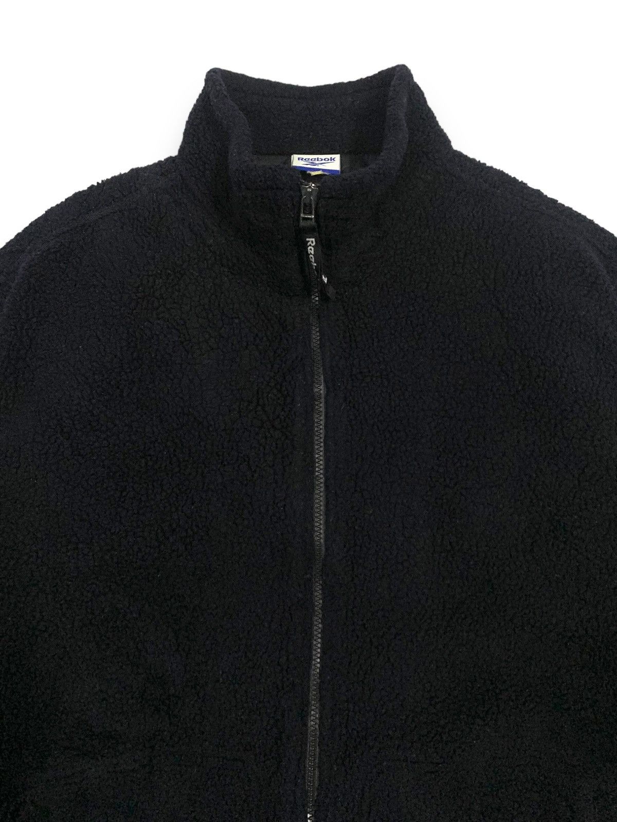 Reebok Vintage 90s Reebok Full Zip Navy Deep Pile Fleece Jacket Size US L / EU 52-54 / 3 - 5 Thumbnail