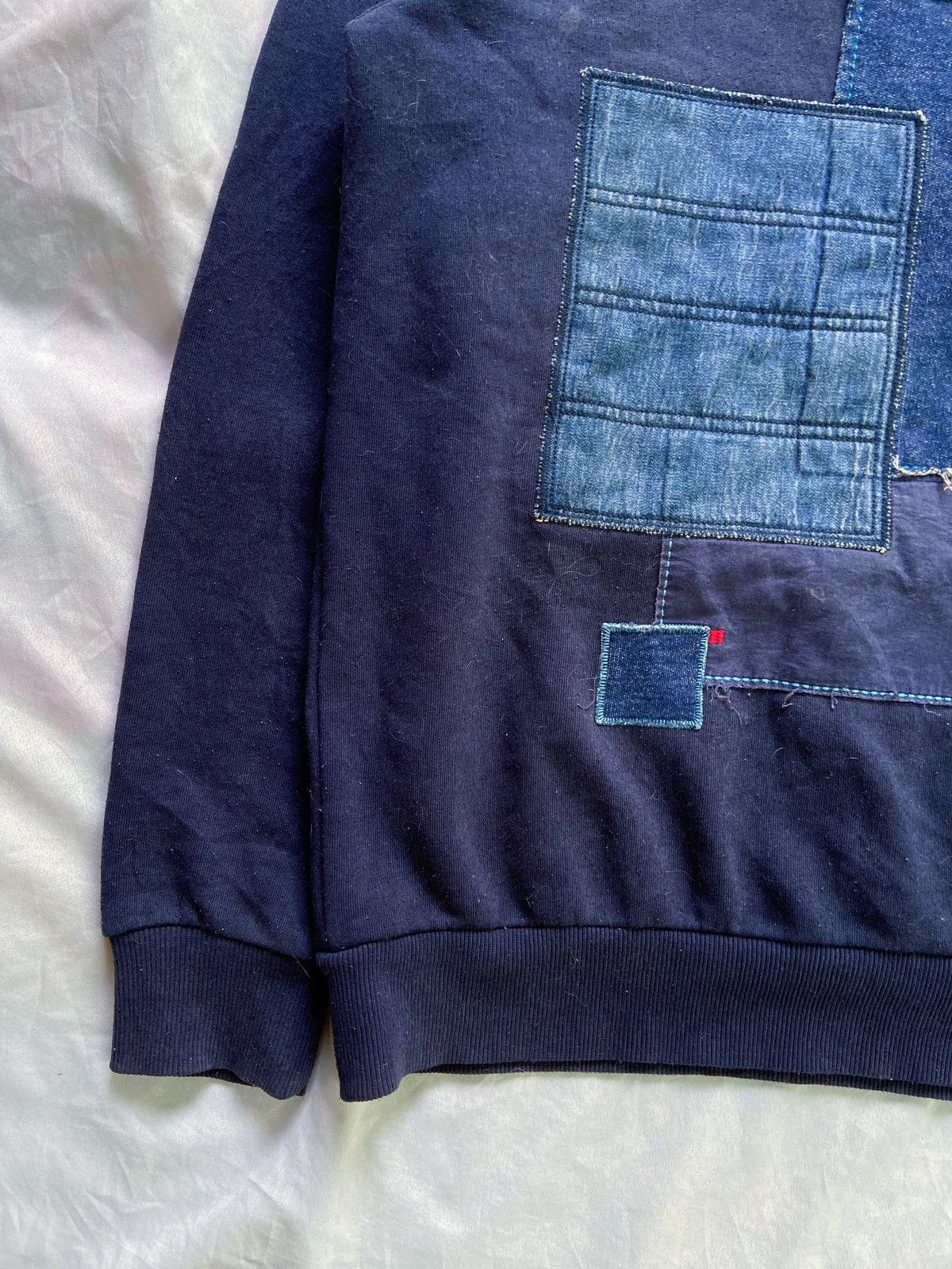 Japanese Brand SELECTED INDIGO PATCHWORK SWEATSHIRT Size US L / EU 52-54 / 3 - 3 Thumbnail