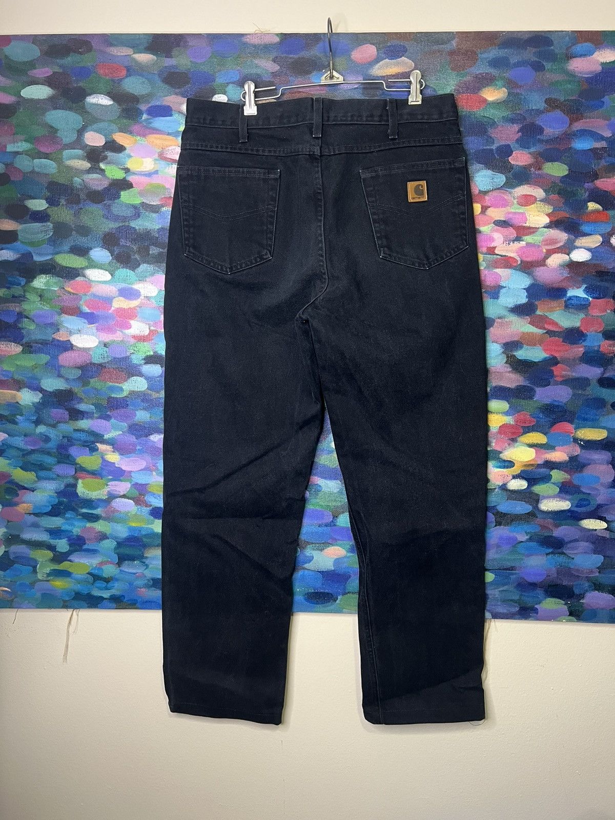 Vintage Carhartt Jeans Mens 36x34 Black Denim Size US 36 / EU 52 - 6 Thumbnail