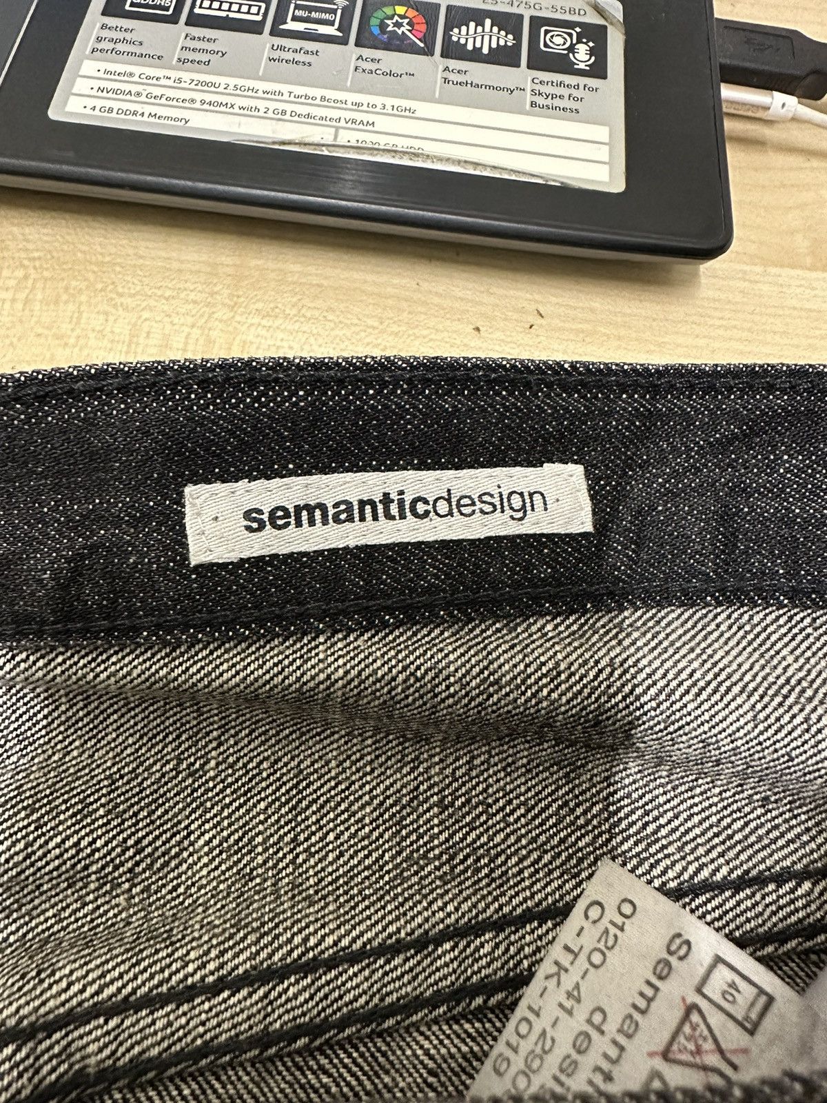 Comme des Garcons × Undercover Vintage Semantic Design Clawmark Faded Black Denim Jeans Size US 32 / EU 48 - 15 Thumbnail