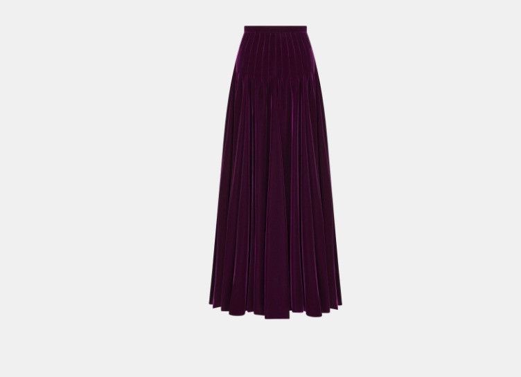 Dior o1w1db10225 411J22A51 Maxi Skirt in Purple Size 25" / US 0 / IT 36 - 2 Thumbnail