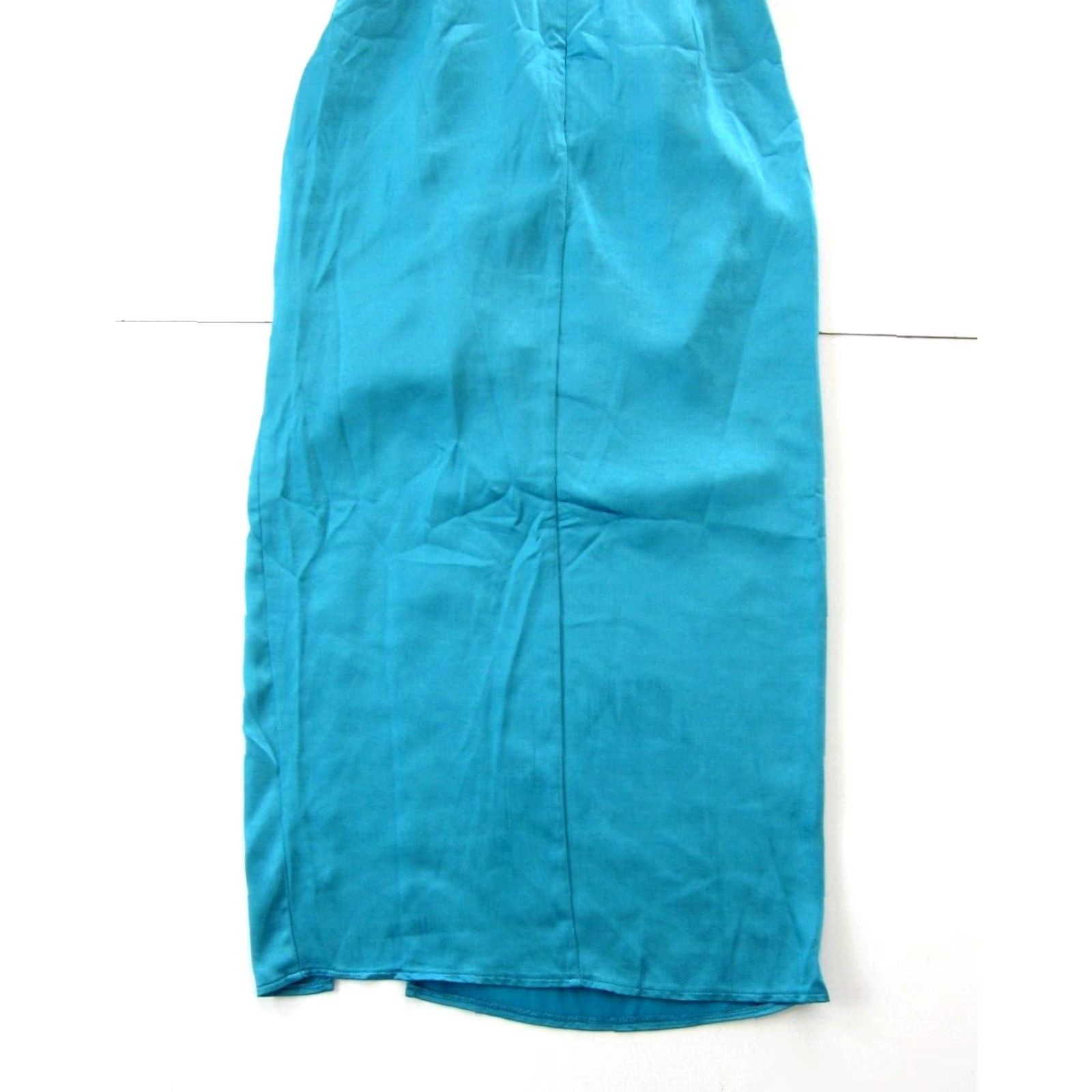 Hereu Here Comes The Sun Teal Spaghetti Strap Ruched Bustier Midi Cocktail Dress Small Size S / US 4 / IT 40 - 6 Thumbnail