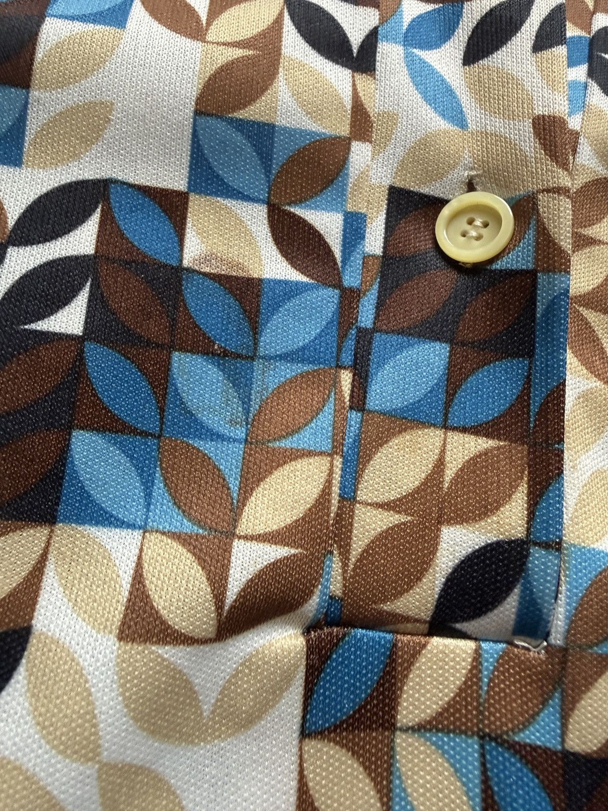 Vintage Vintage 70s Disco Patterned Button Up Pointed Collar Shirt Size US S / EU 44-46 / 1 - 7 Thumbnail