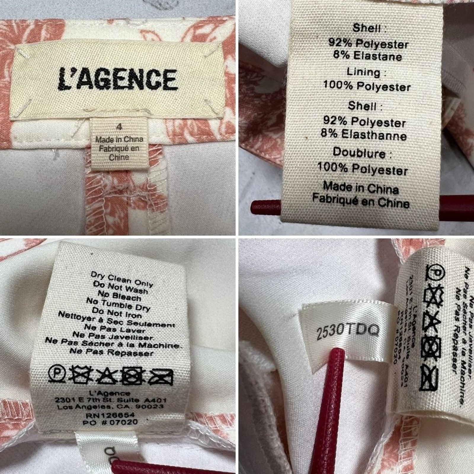 L'AGENCE L'Agence Ludivine Rose Floral Trouser Size 4 Cropped Size 27" / US 4 / IT 40 - 5 Thumbnail